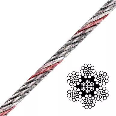 1-1/8" 6x19 Class Wire Rope - 130000 lbs Breaking Strength