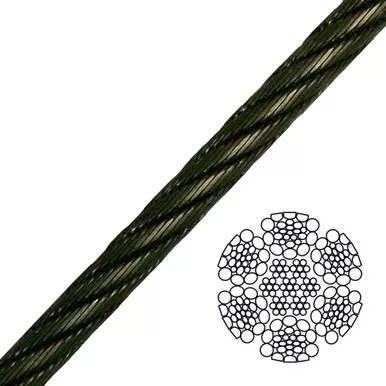 1-1/8" 6x26 Impact Swaged Wire Rope - 176000 lbs Breaking Strength