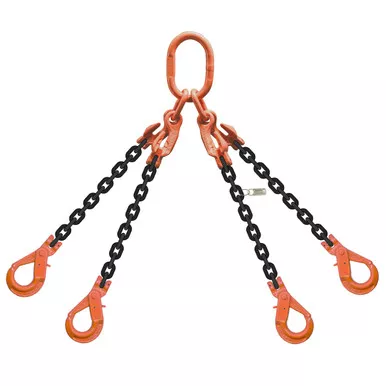 1/2" x 10 ft Type CDFXA4SL Adjustable 4-Leg Grade 100 Chain Sling - 39000 lbs WLL