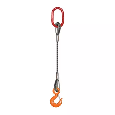 1/2" x 15 ft BLP-104 Oval Master & Hook Wire Rope Sling - 5000 lbs WLL