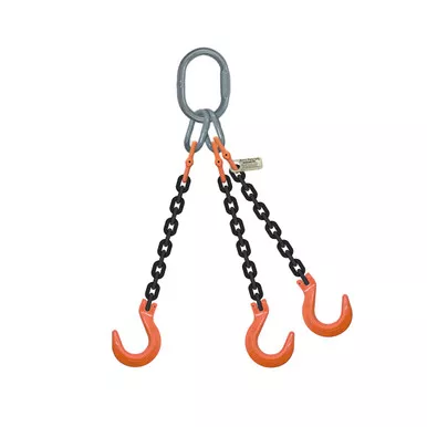 1/2" x 15 ft Type TOF 3-Leg Grade 100 Chain Sling - 39000 lbs WLL