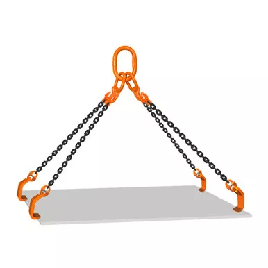 1/2" x 20 ft Type CDFXA4BW Adjustable 4-Leg Grade 100 Chain Sling - 39000 lbs WLL