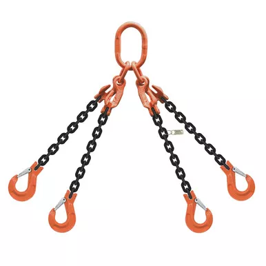 1/2" x 20 ft Type CDFXA4S Adjustable 4-Leg Grade 100 Chain Sling - 39000 lbs WLL