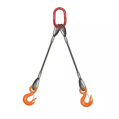 1/4" x 10 ft BLP-200 2-Leg Wire Rope Bridle Sling - 2200 lbs WLL
