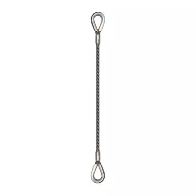 1" x 10 ft BLP-102 Thimbled Eye Wire Rope Sling - 19600 lbs WLL