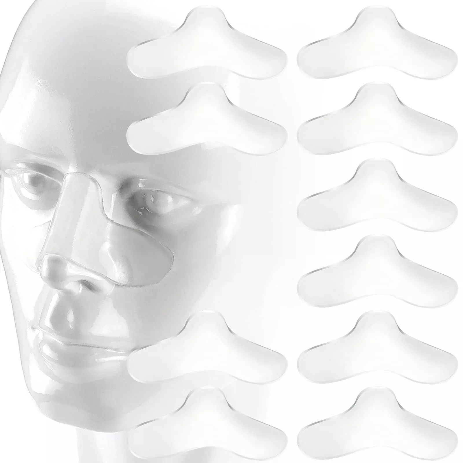 10 Pack Universal Nose Pads for CP-AP Ma-sk - Nasal Gel Pads Avoiding Air Leaks,Red Mark Irritation and Soreness,Can Be Trimmed by TOMOON
