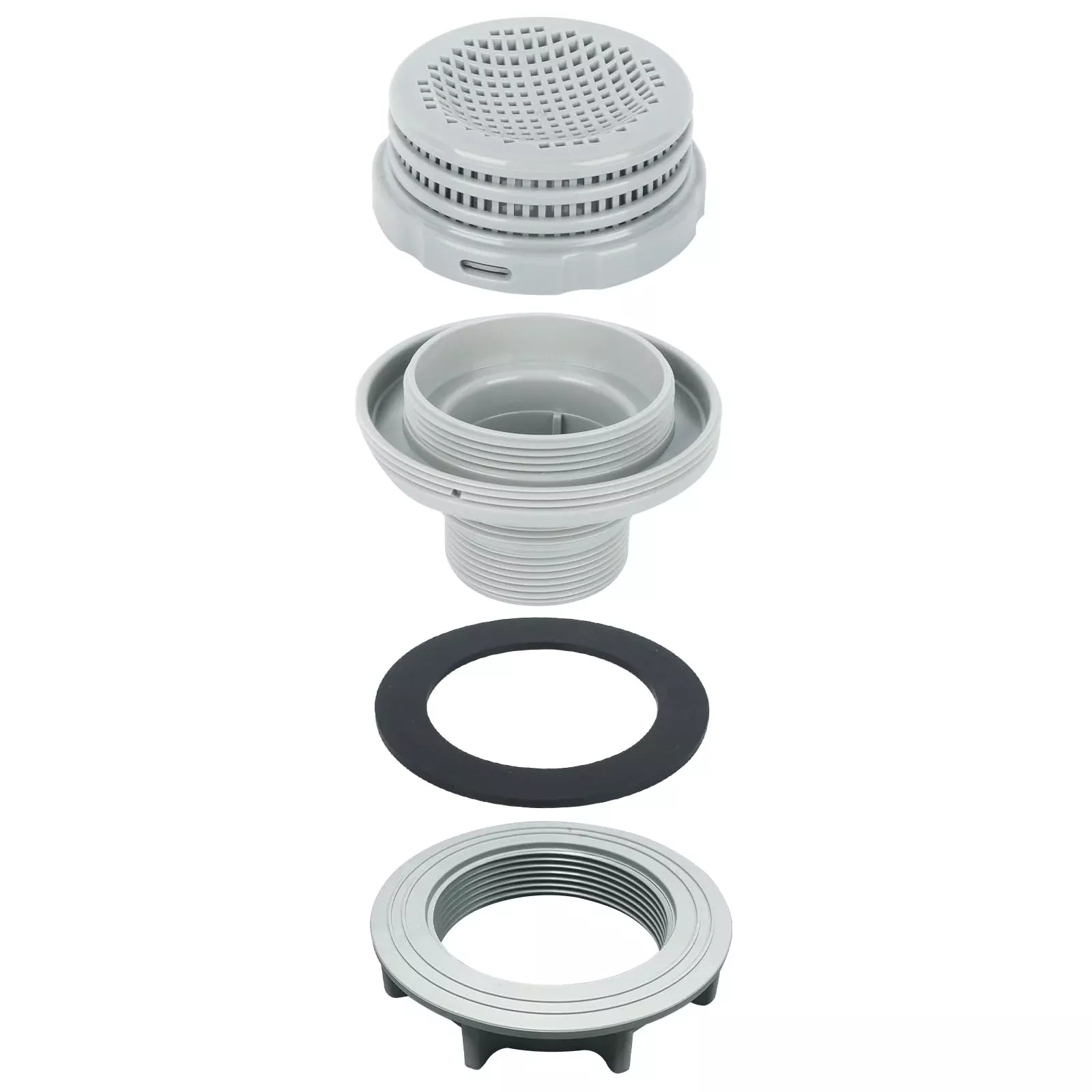 10746 (4 piece set)Strainer for Intex pool replacement parts, includes pool large filter parts 10744 10256 10255 threaded filter connector nut washer
