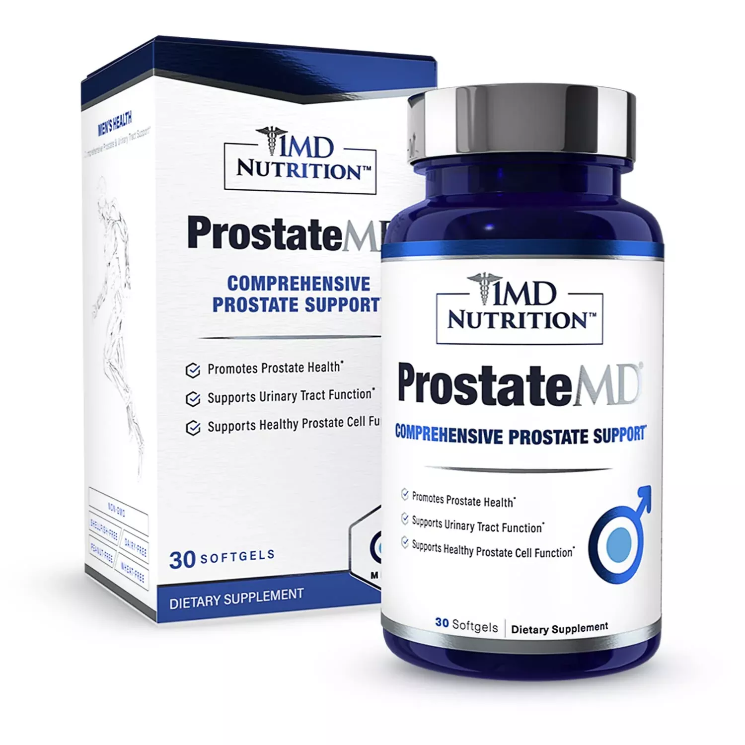 1MD Nutrition ProstateMD Saw Palmetto Prostate Support Supplement - Support for Urinary Tract and Frequent Bathroom Urges | 60 Softgels (2-Pack)