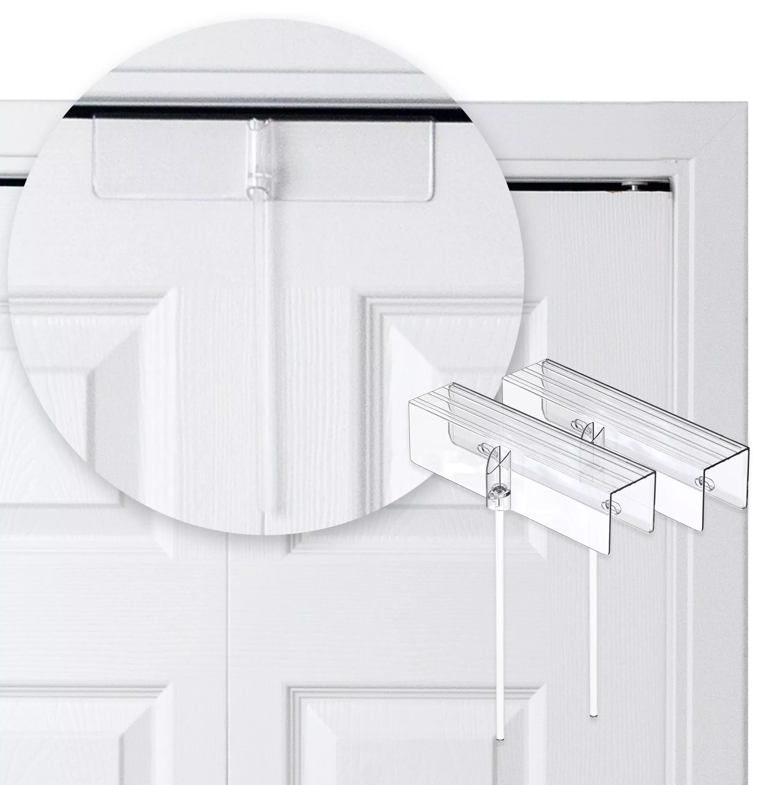 (2- Pack) - Safety Innovations Bi-fold Door Lock - Closet Protection Child and Pet Proof Bi-fold Door Lock - Tool-Free Installation - Unbreakable Clear Polycarbonate - for 1 3 /8
