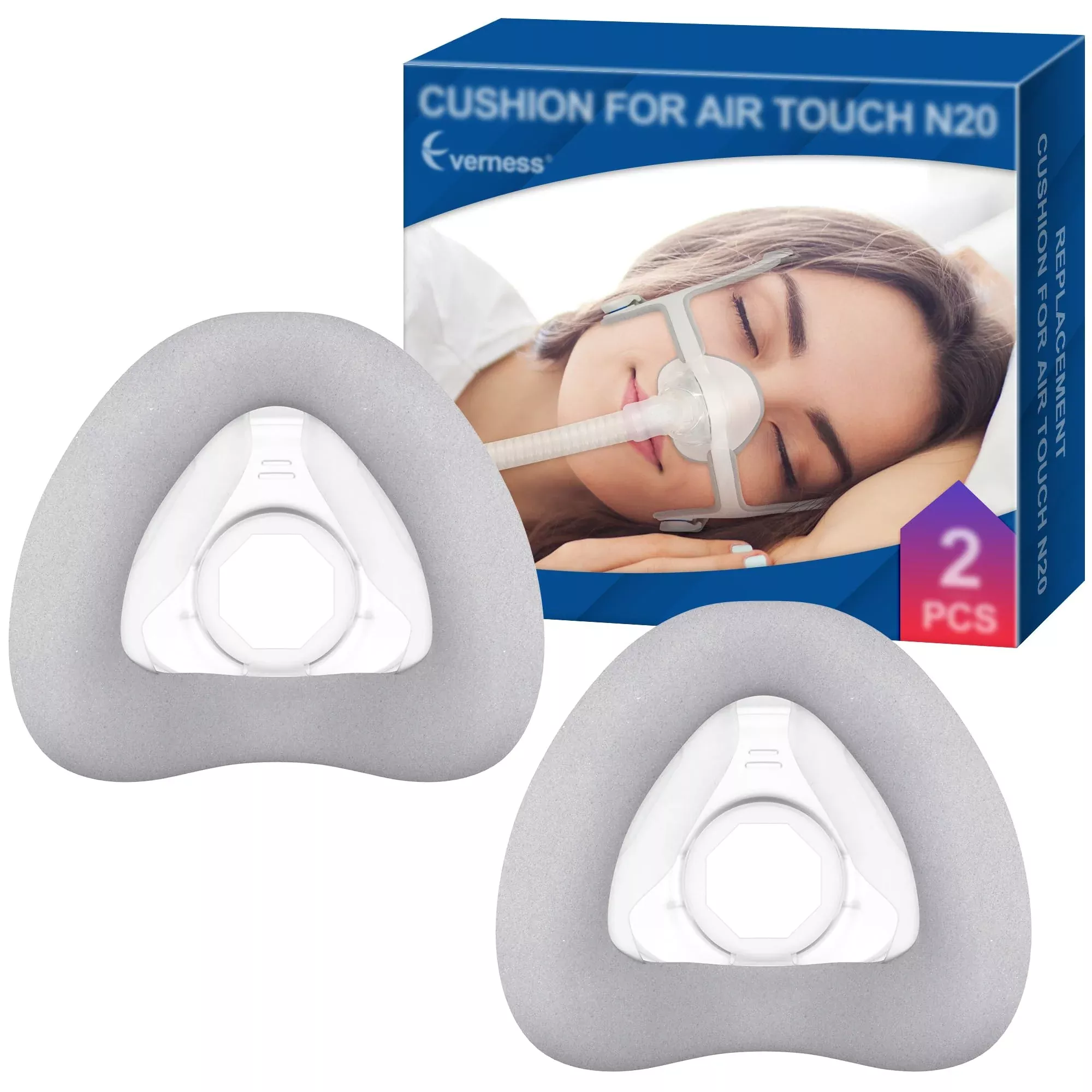 2 Packs Replacement Cushion (M) for AirTouch N20, Optimized Comfort & Secure Seal with Memory Foam (New Version), Superior Value & Durable Replacement Supplies by Everness(M)