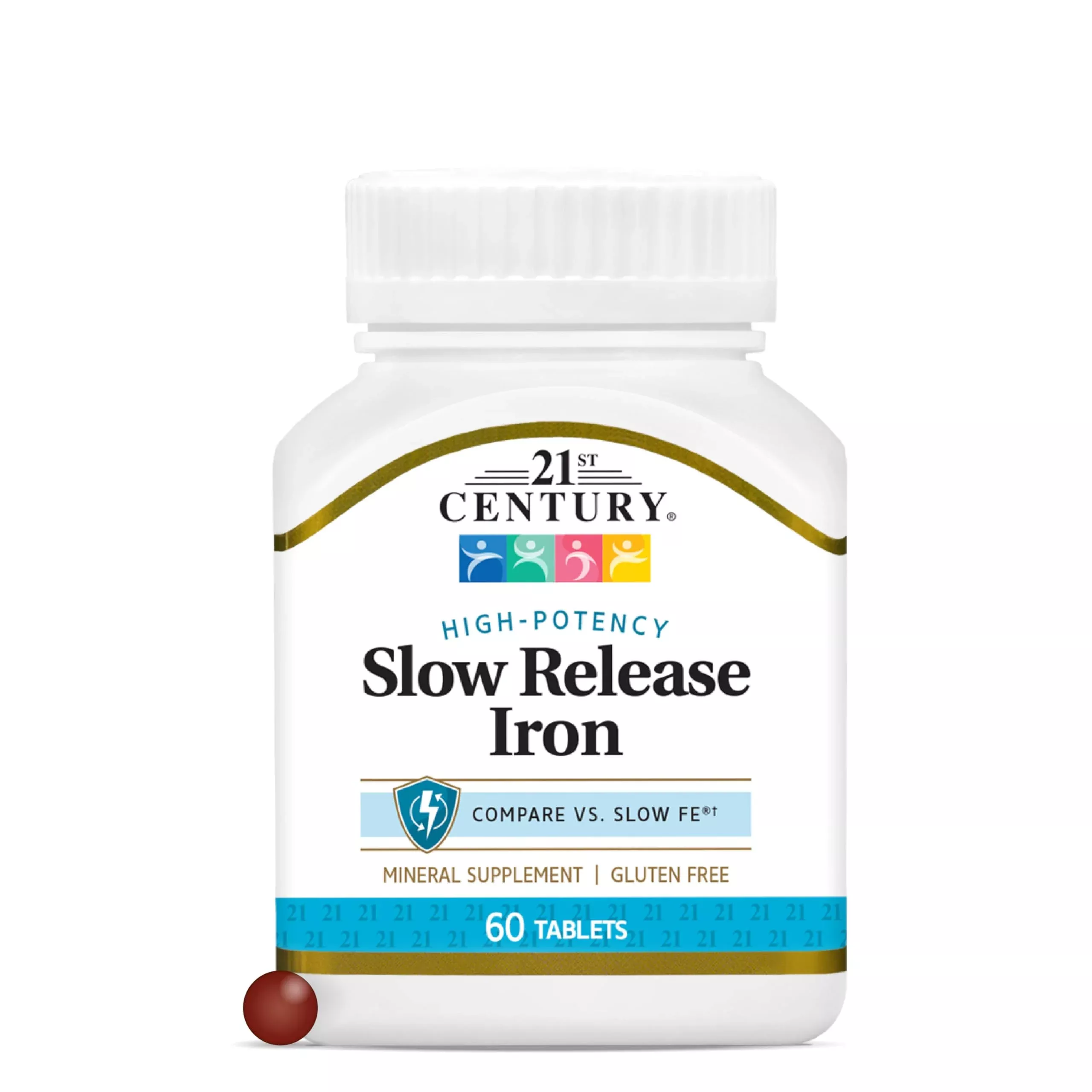 21st Century Slow Release Iron Tablets, 60 Count
