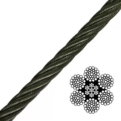 3/4" 6x36 Class Wire Rope - 58800 lbs Breaking Strength
