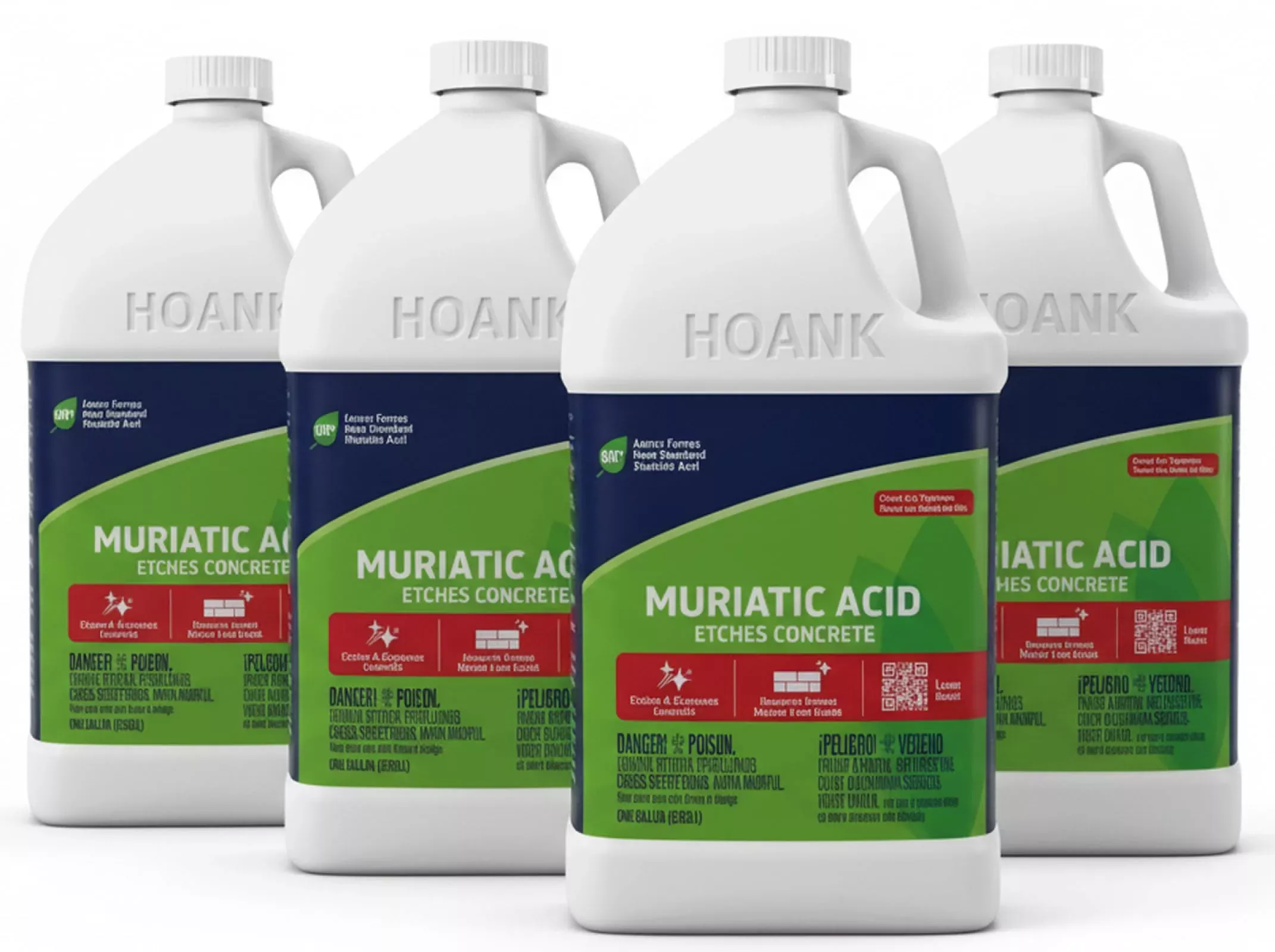 (4 Gallons) - Muriatic Acid for Swimming Pools & Spas, Removes Mortar from Bricks - 90% Low-Fume pH Stabilizer & Cleaner for Concrete & Masonry Surfaces, Clears Rust & Scale Build-Up - Ready to Use
