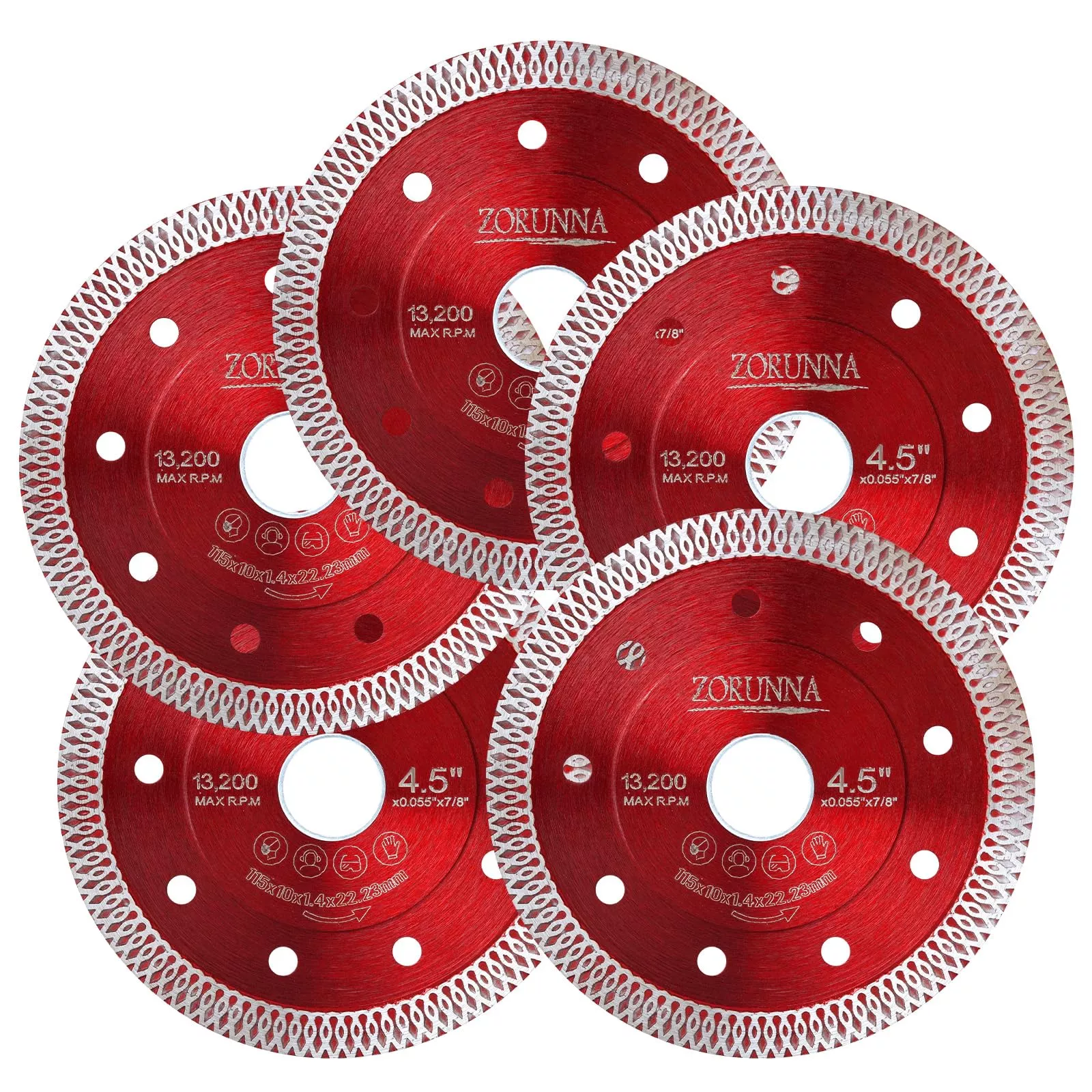 5Pcs Diamond Saw Blades, 4-1 /2