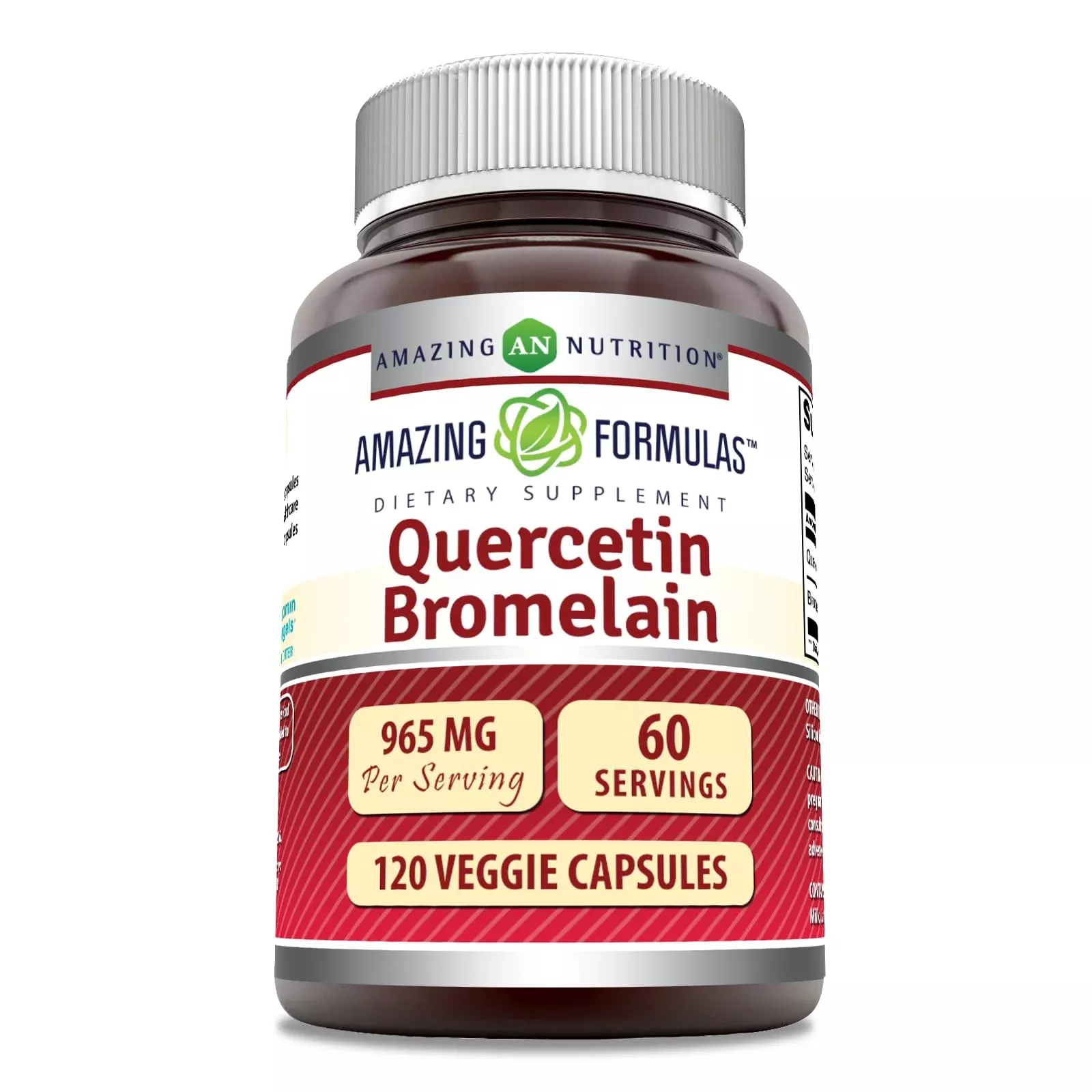 Amazing Formulas Quercetin 800mg with Bromelain 165mg, 120 Veggie Capsules Supplement | Non-GMO | Gluten Free | Made in USA