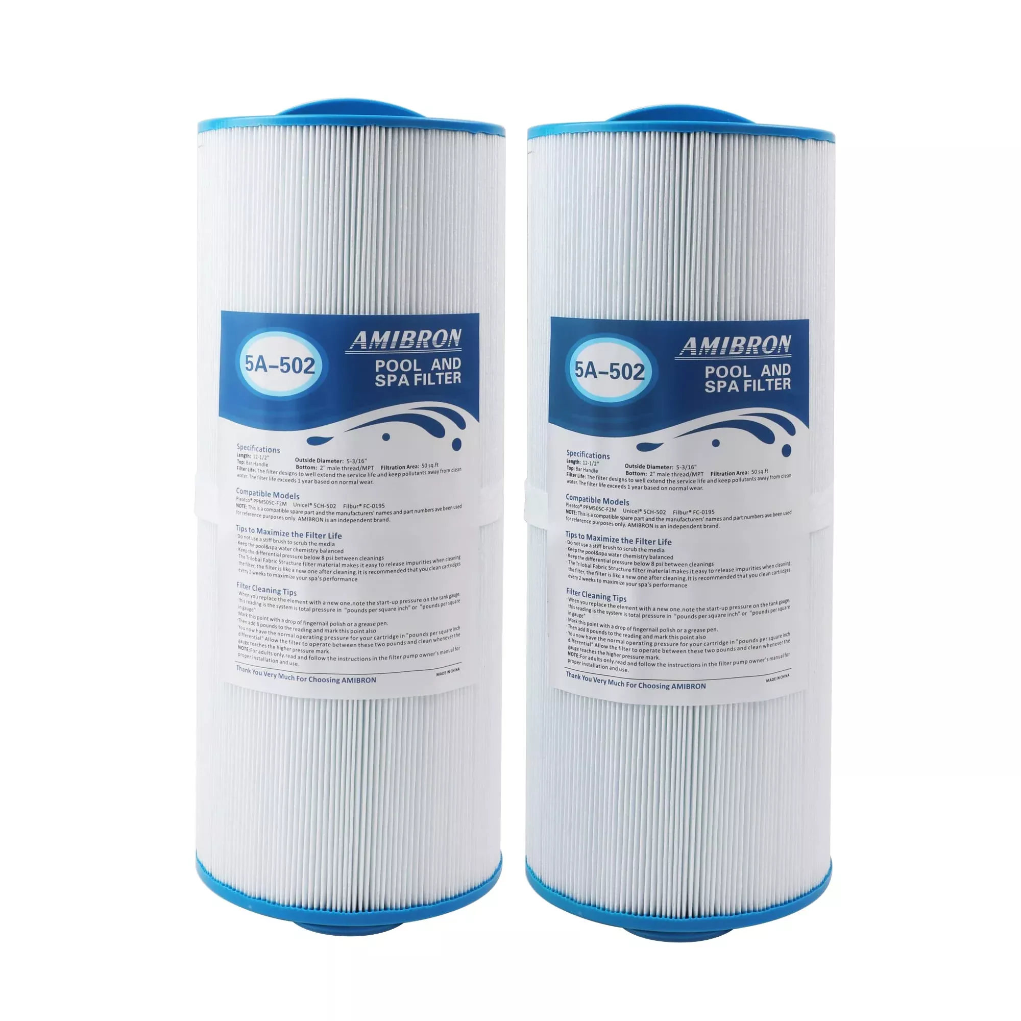 AmiBron 5CH-502 Replaces Marquis Spa Filter, Compatible with PPM50SC-F2M, FC-0195, Marqui spa 20041, 20091, 370-0237 2