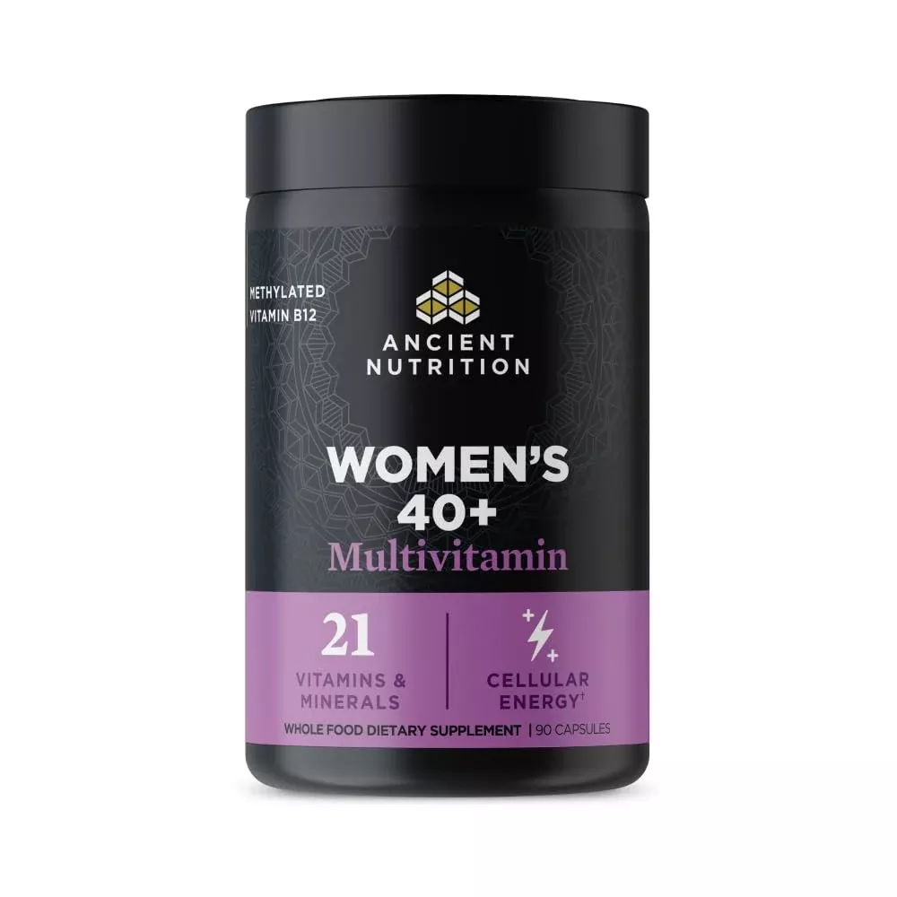 Ancient Nutrition Multivitamin for Women 40+, Multi Vitamin & Immune Support with Methylated Vitamin D, C, Magnesium, Stress, Sleep Support, Bone Health, 90 Ct