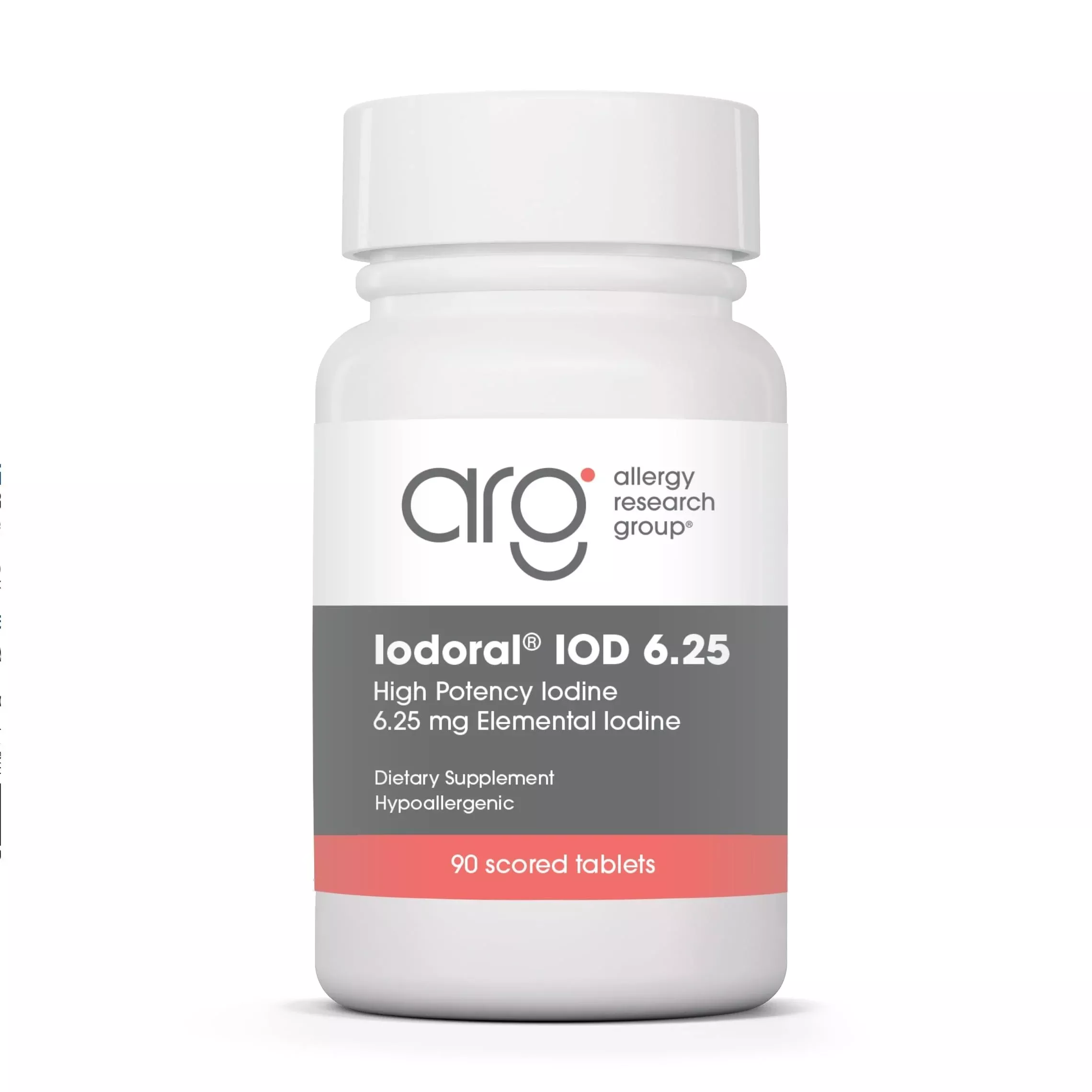 ARG Optimox Iodoral 6.25 mg - Iodine & Potassium Iodide Supplement for Thyroid & Metabolic Balance Support - Free of Soy & Gluten - 90 Servings - 90 Tablets