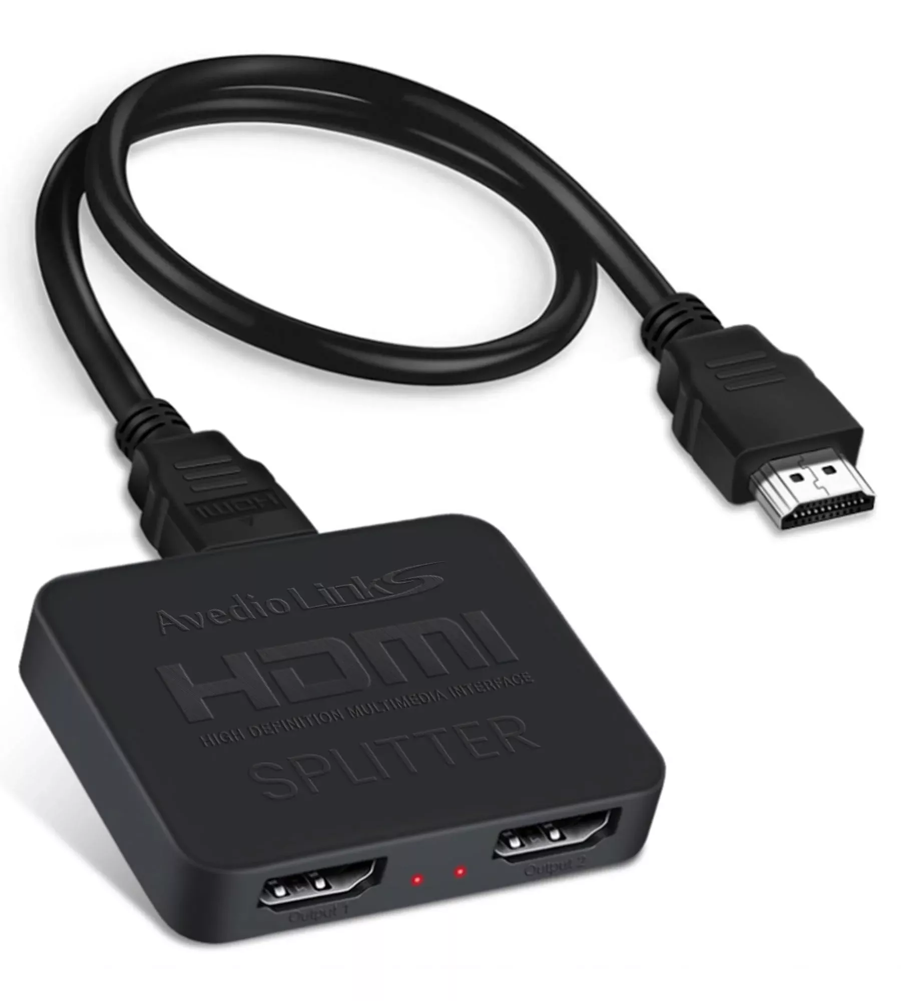 avedio links HDMI Splitter 4K@60Hz, HDMI Splitter 1 in 2 Out-Not Extended Display(Only Mirror Screens), Support 3D Dol-by Vision Atmos HDMI2.0b, HDCP2.2, 18.5Gbps, Auto Downscaling, Full HD 1080P