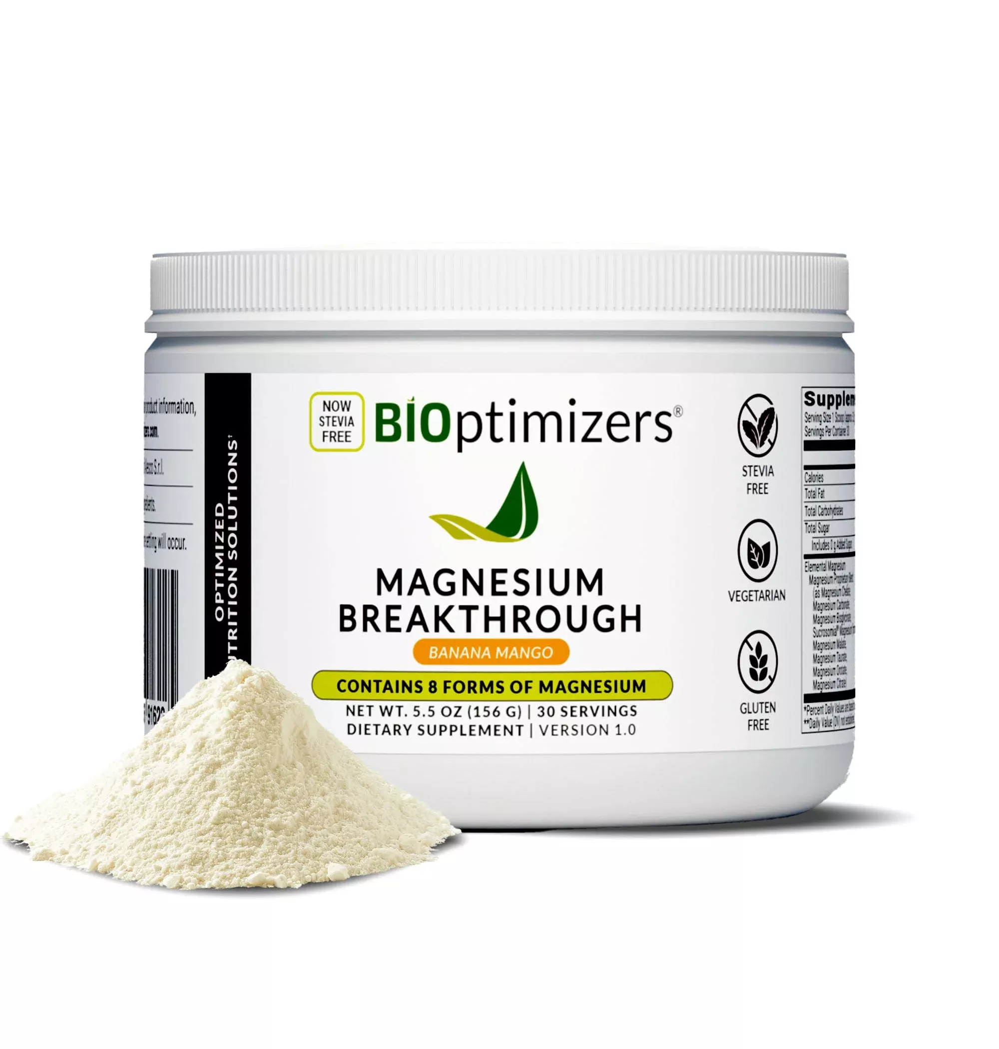 BIOptimizers Magnesium Breakthrough Drink - 8 Forms of Magnesium, Electrolytes, Sleep Health, Stress, Muscle Recovery, Heart Support | Glycinate, Citrate, Malate - Fruit Punch