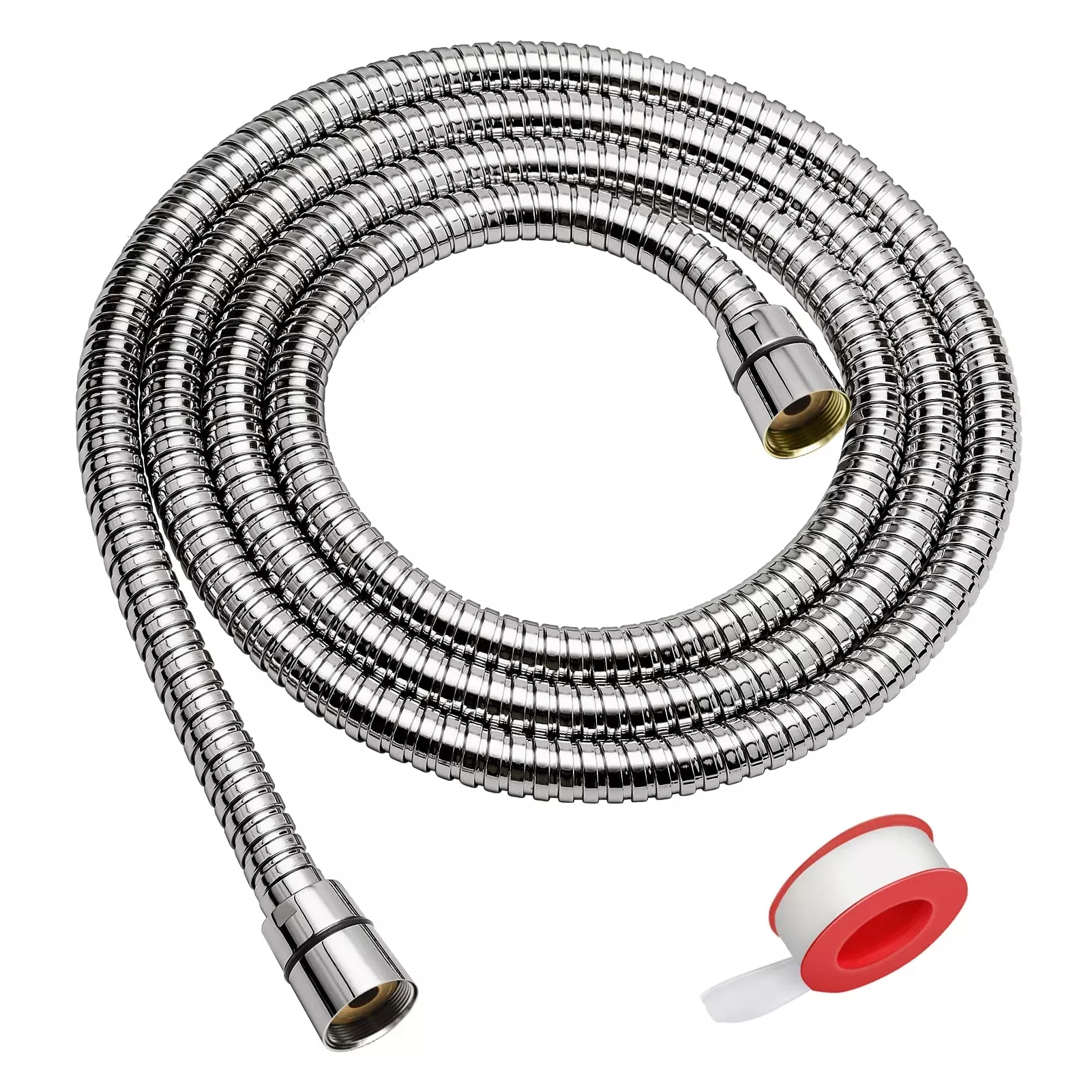Blissland Shower Hose, 79 Inches Extra Long Stainless Steel Handheld Shower Head Hose with Brass Insert and Nut - Durable and Flexible(Brushed Nickel)