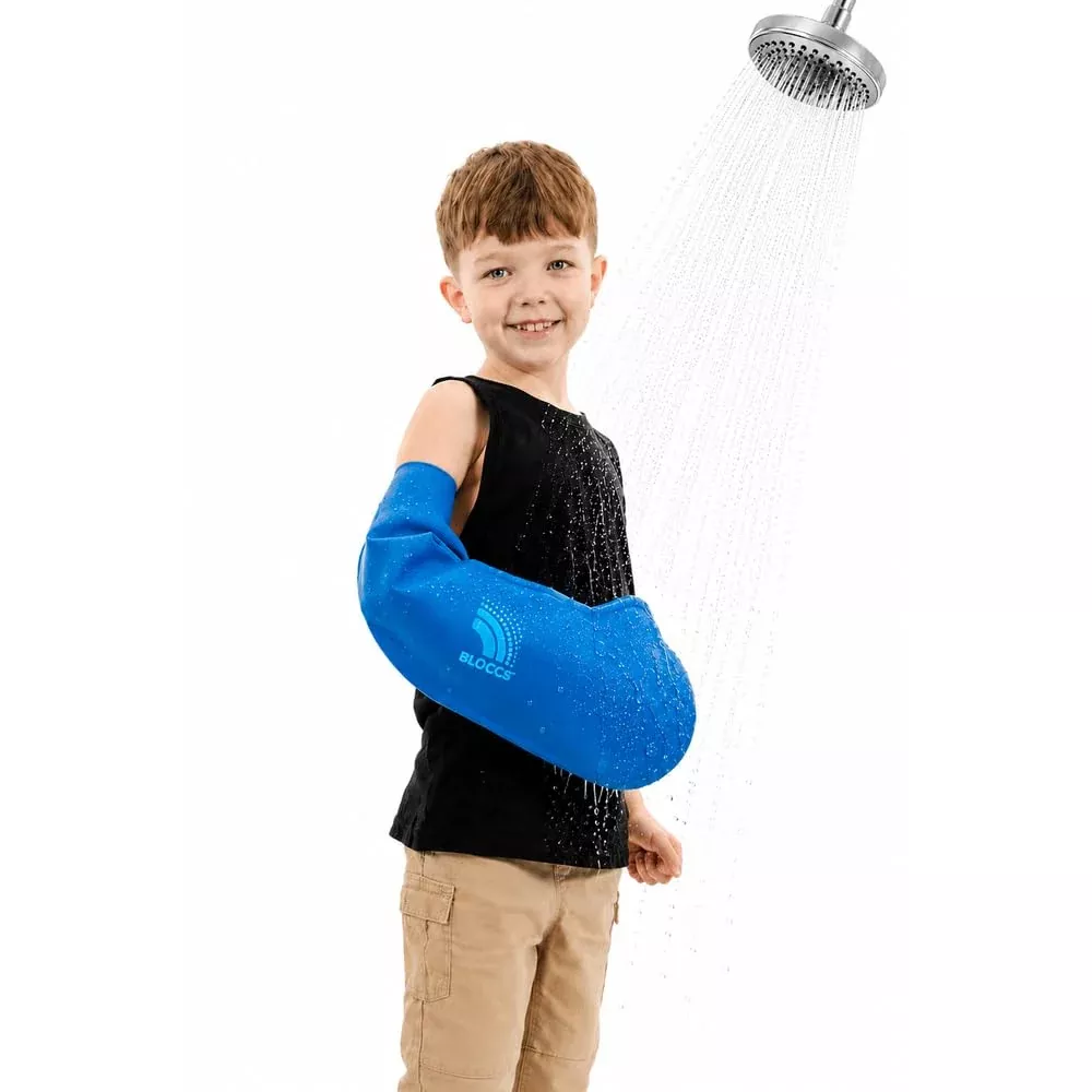 BLOCCS 100% Waterproof Cast Covers for Shower Arm Kids- Swim Cover, Cast Bag for Bath. Durable Cast Sleeve for Swimming - #CA79-M - Child Arm (Medium)