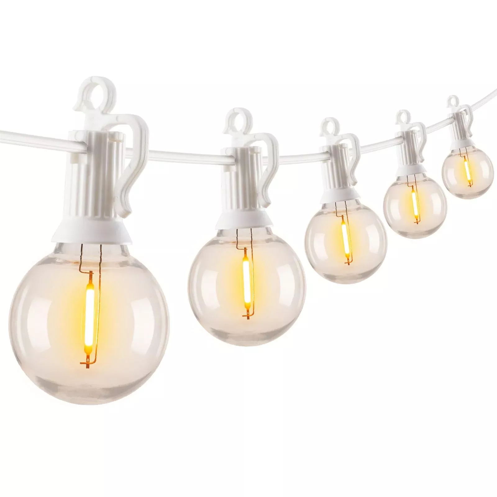 Brightown 29 Feet LED Outdoor String Lights with Shatterproof G40 Edison Bulbs, Connectable and Weatherproof Strand, Commercial Grade Patio Lights for Backyard Garden Patio Decorative, White