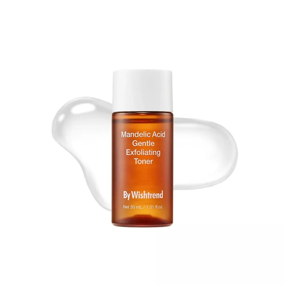 [BY WISHTREND] Mandelic Acid 5% Skin prep Water, Gentle Skin Korean exfoliator for face, Aha Bha Toner, Ideal for Sensitive Skin (1 Fl Oz (Pack of 1))