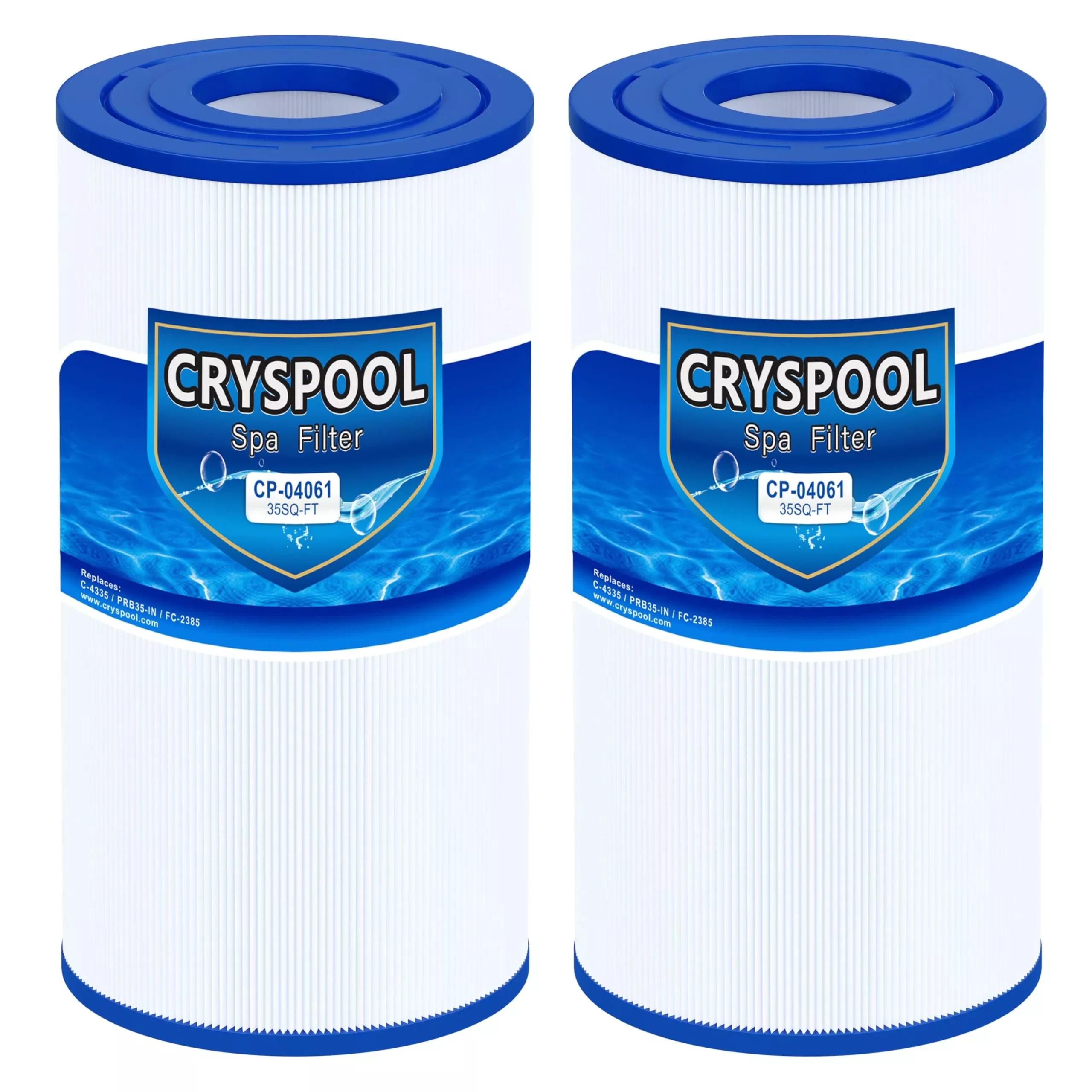 Cryspool 04061 Filter Compatible with C-4335, PRB35-IN, R173431, Guardain 409-219, FC-2385, 03FIL1300, 35 Sq. Ft Spa Filter Cartridge, 2 Pack