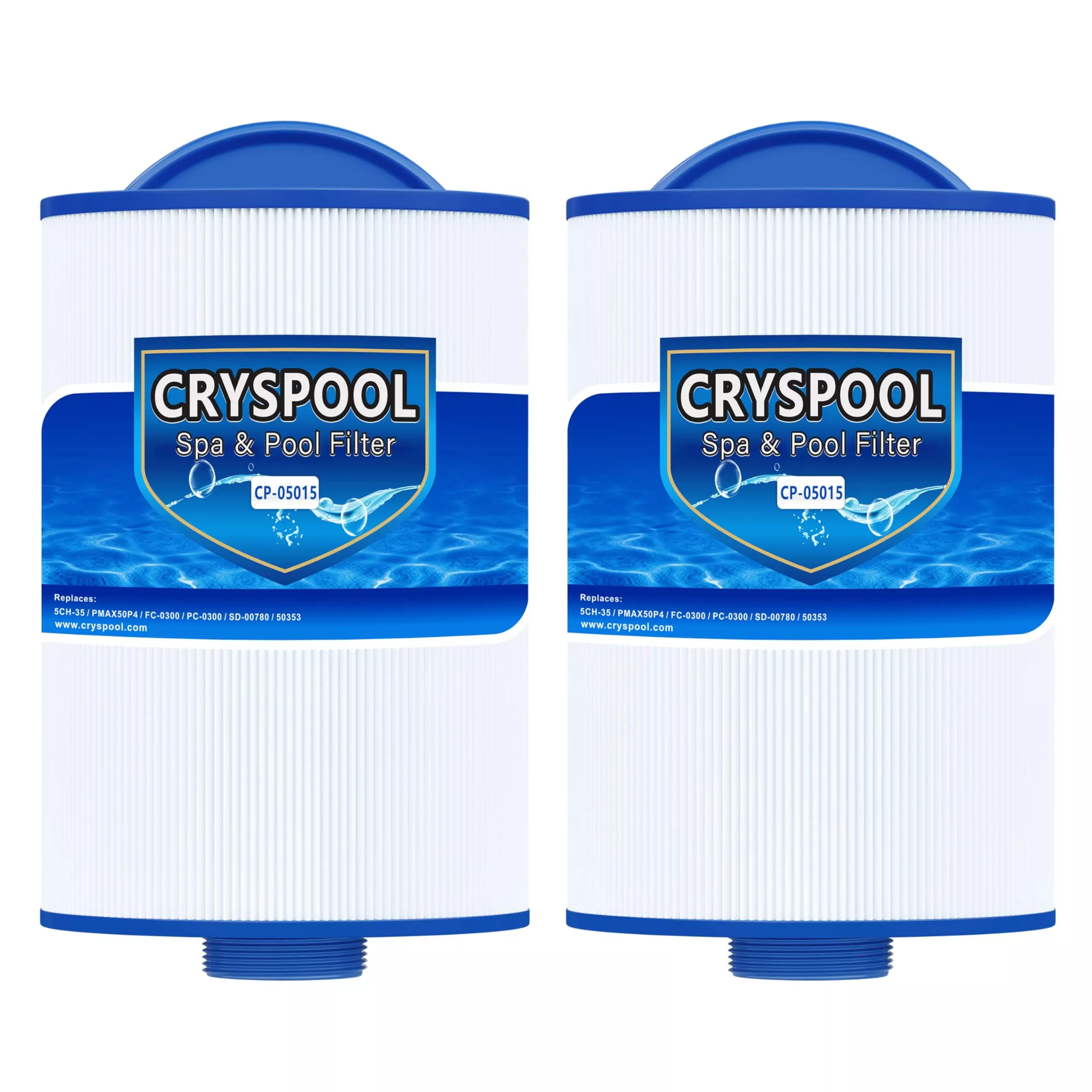 Cryspool 05015 Spa Filter Compatible with 5CH-35, PMAX50P4, PAS35P, Maax 104309, FC-0300, 35 Sq. Ft hot tub Filter Cartridge, 1 1 /2