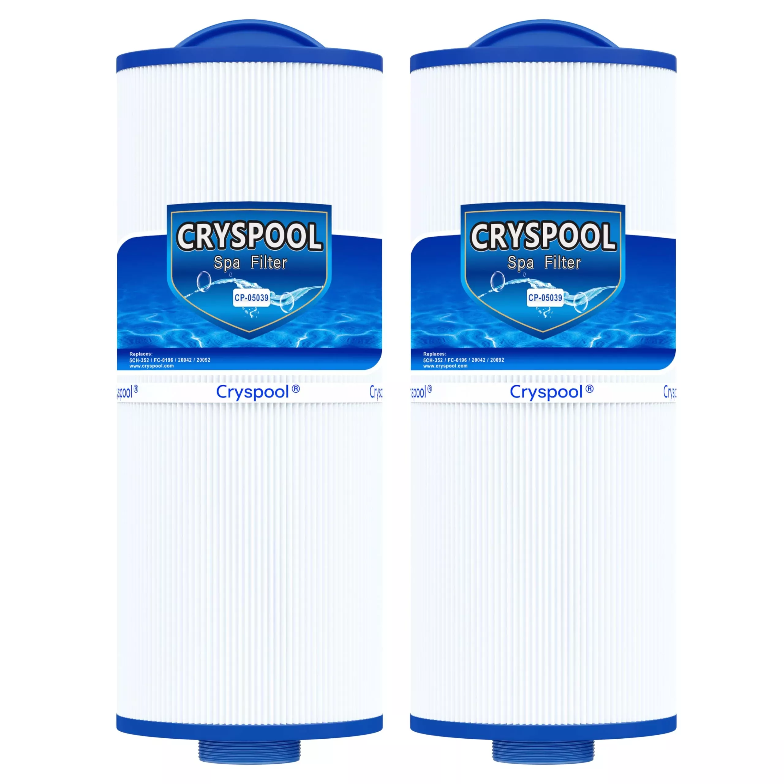 Cryspool 05039 Filter Compatible with Marquis 35, Marquis Spa 20042, 20092, 370-0240, PPM35SC-F2M, 5CH-352, FC-0196, 35 Sq. Ft Spa Filter Cartridge, 2 Pack