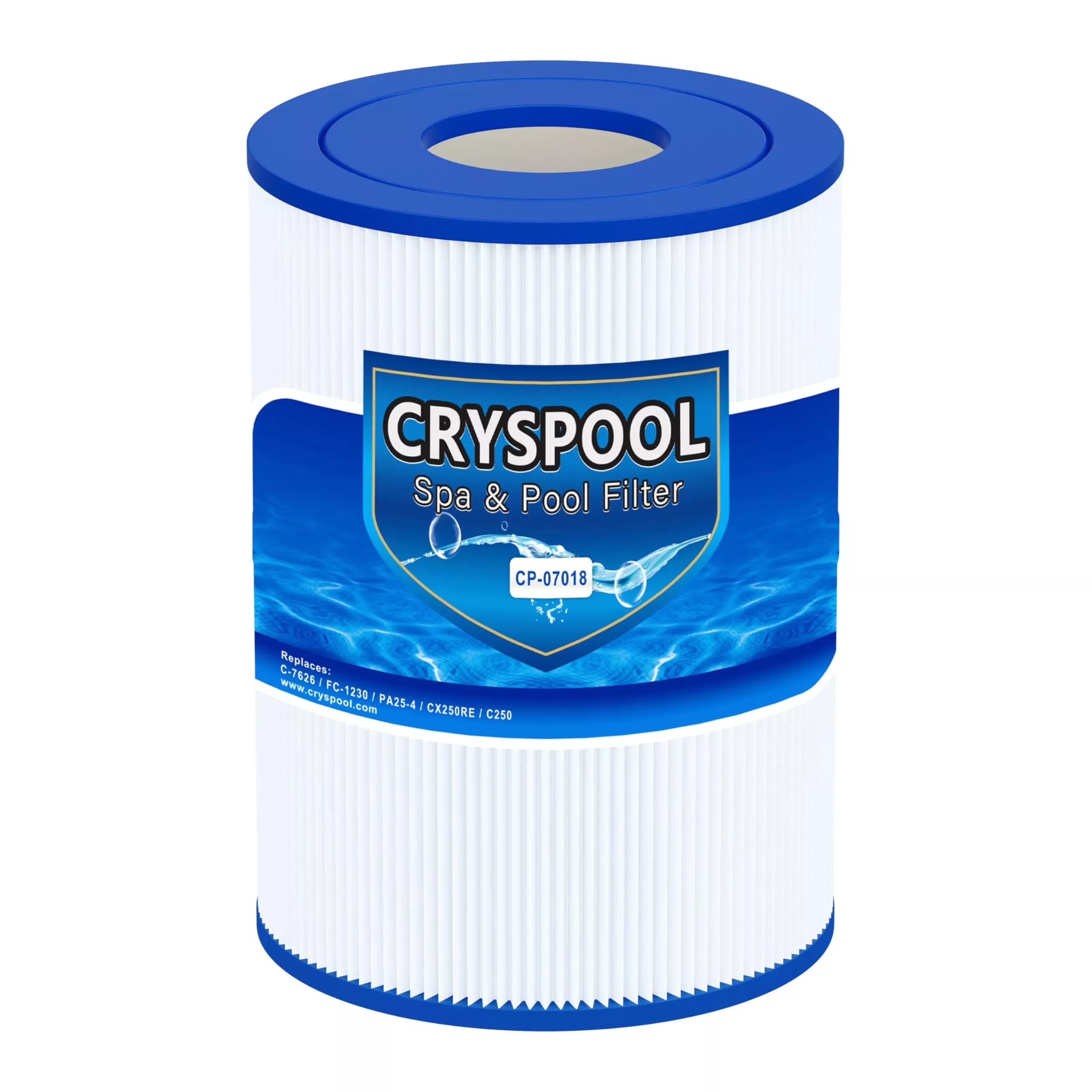Cryspool 07018 Filter Compatible with CX250RE, Star-Clear C250, PA25-4, PA25-4 /M4, C-7626, FC-1230, 25 Sq. Ft Spa Filter Cartridge, 1 Pack