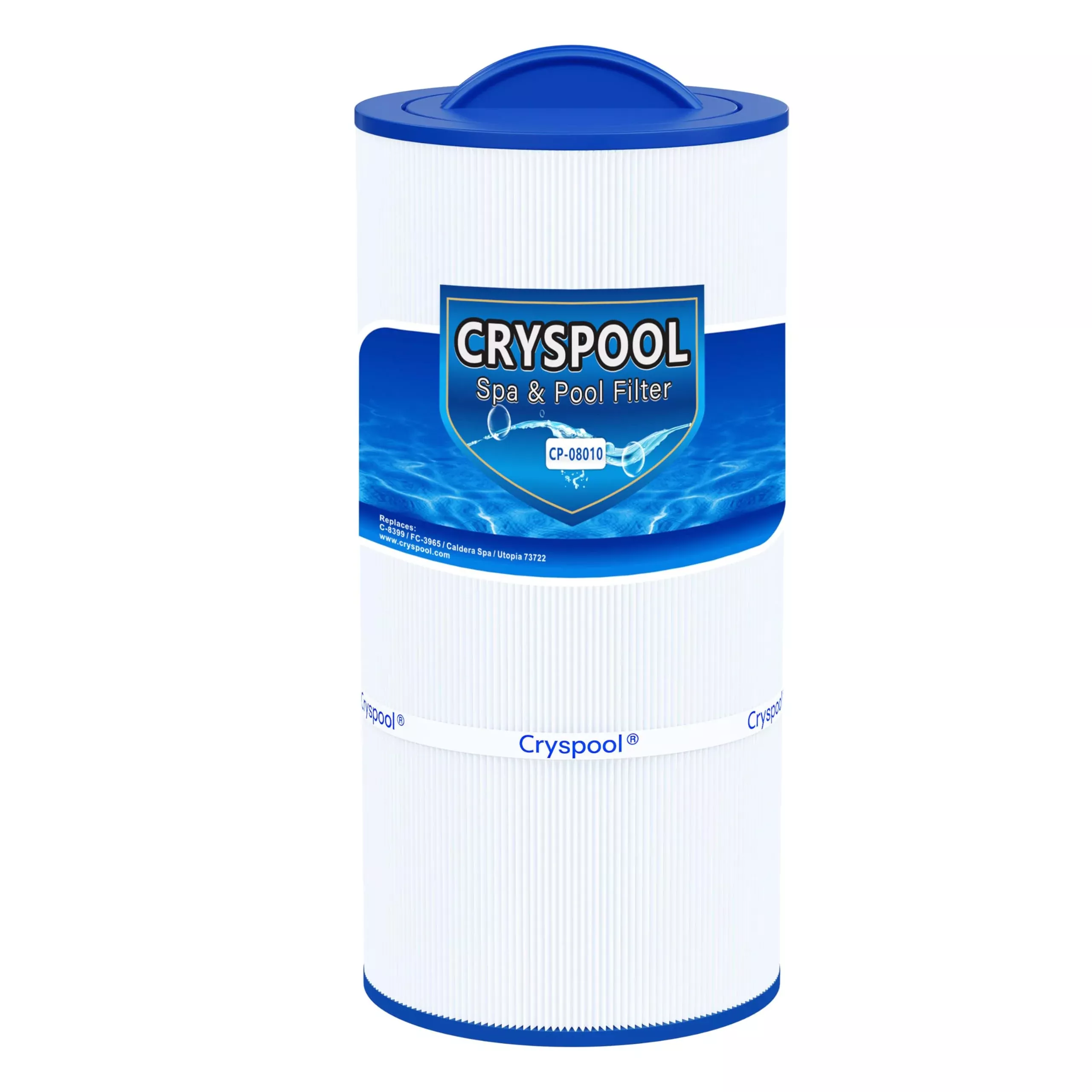 Cryspool 08010 Filter Compatible with Caldera Utopia 73722,1039607, C-8399, PCD100W, FC-3965, 100 Sq. Ft Spa Filter Cartridge, 1 Pack