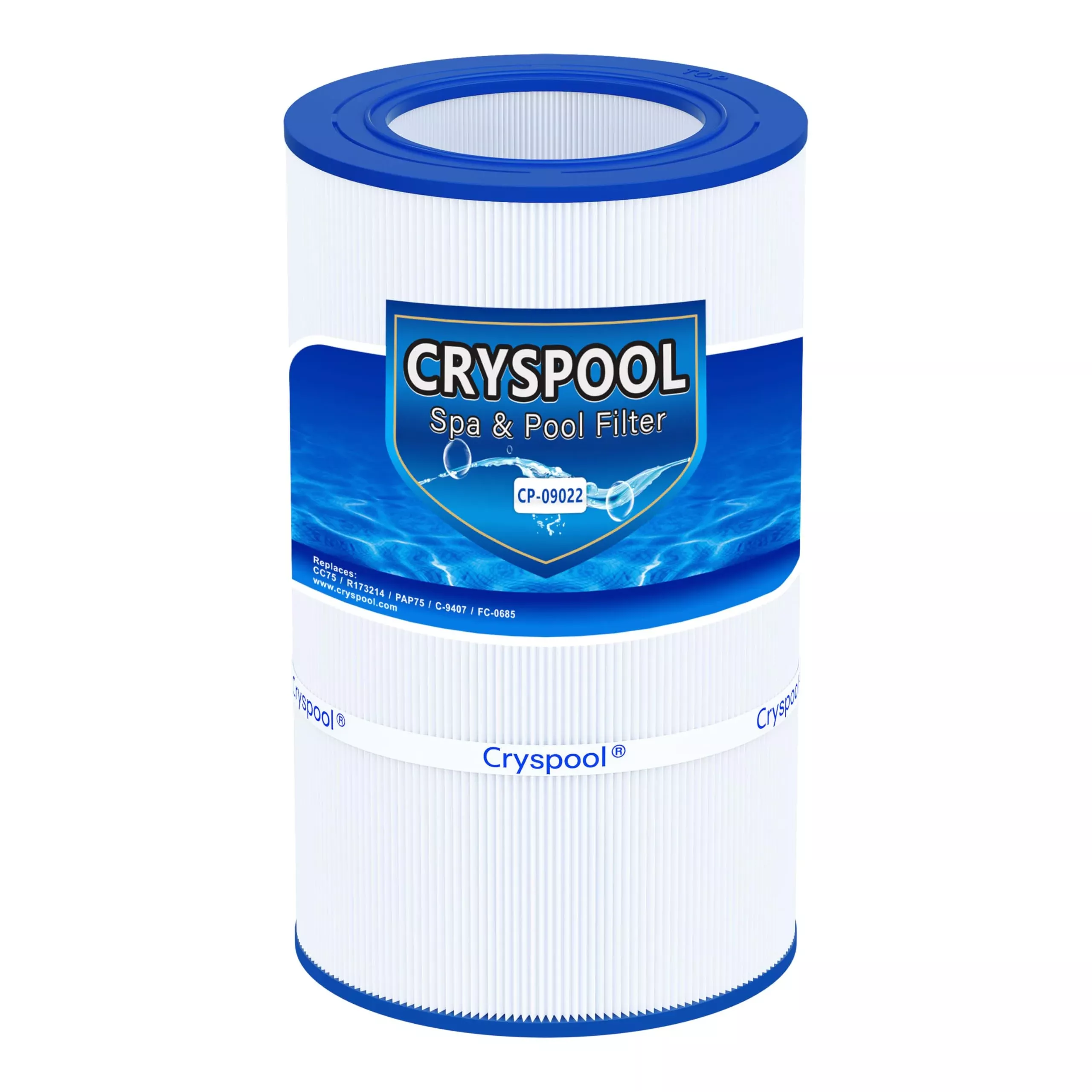 Cryspool 09022 Filter Compatible with Clean & Clear 75, CC75, PAP75, R173214, 59054100, C-9407, FC-0685, 75 Sq. Ft Pool Filter Cartridge, 1 Pack