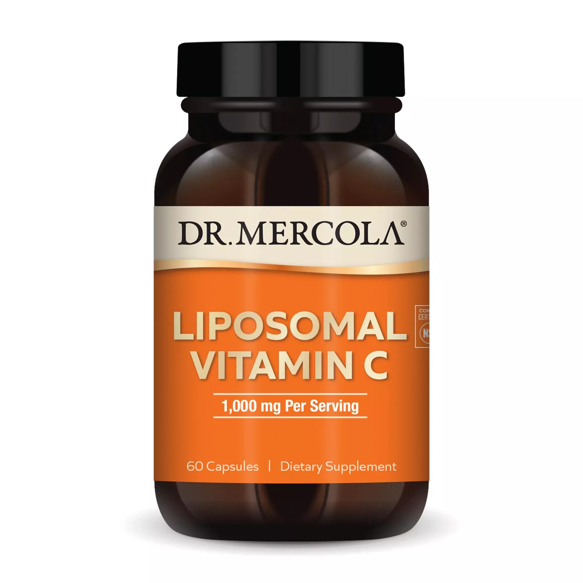 Dr. Mercola Liposomal Vitamin C - Brain, Heart, Eye & Immune Support - Provides 1,000 mg of Bioavailable Vitamin C - Non-GMO, Gluten-Free & Soy-Free - 60 Capsules (30 Servings)