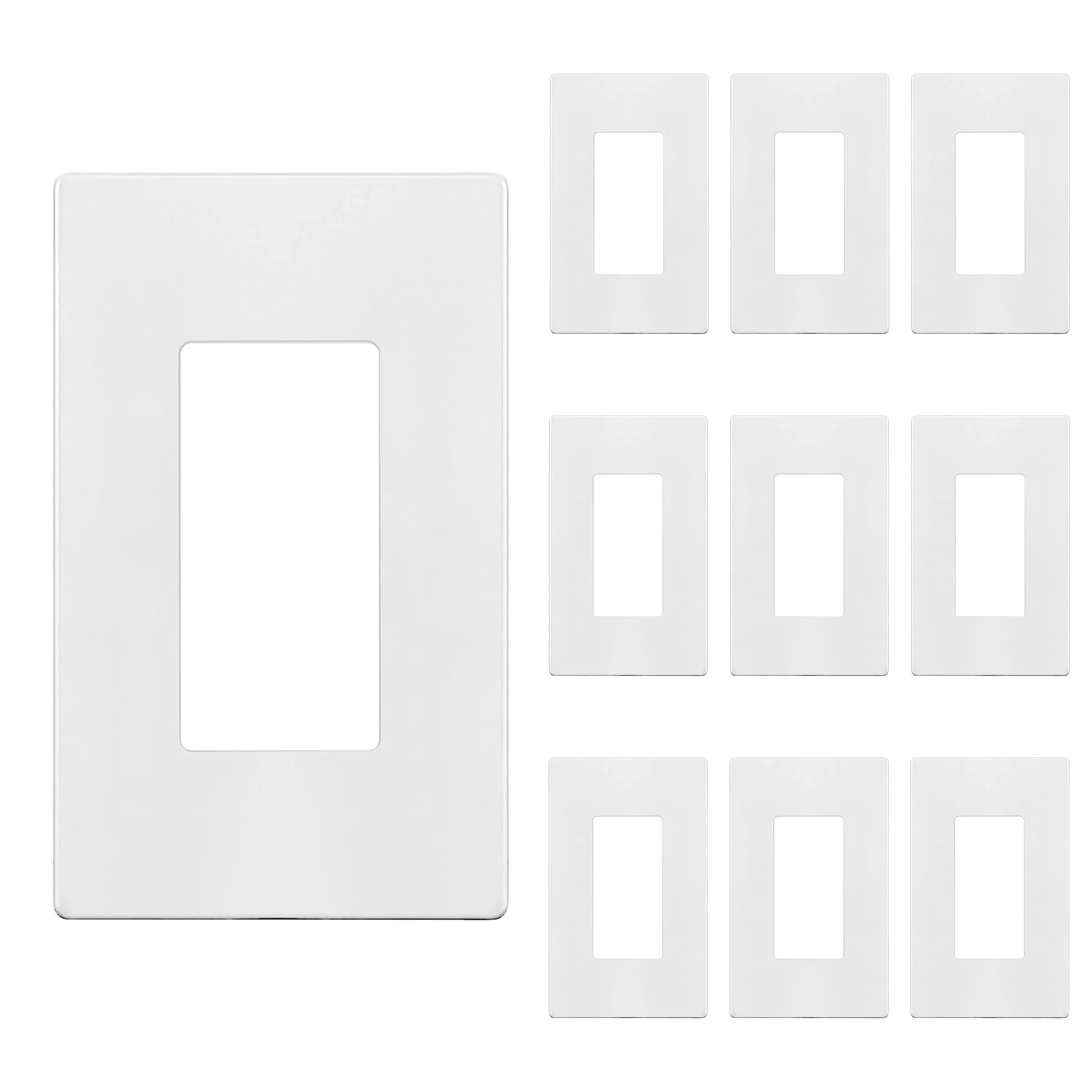 ENERLITES Screwless Decorator Wall Plate Child Safe Outlet Cover, Size 1-Gang 4.68