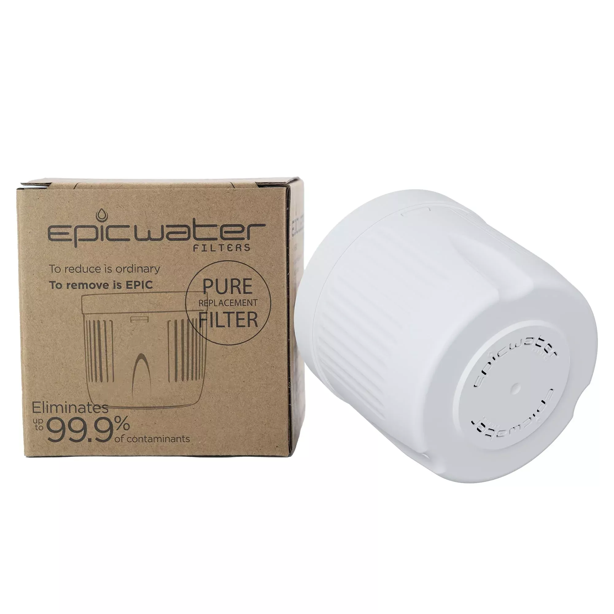Epic Water Filters Pure REPLACEMENT Compatible with Epic Pure Water Pitcher /Removes Fluoride, Lead, Forever Chemicals, Heavy Metals, Industrial Pollutants /Filters 100 Gallons (1, Pure Standard)