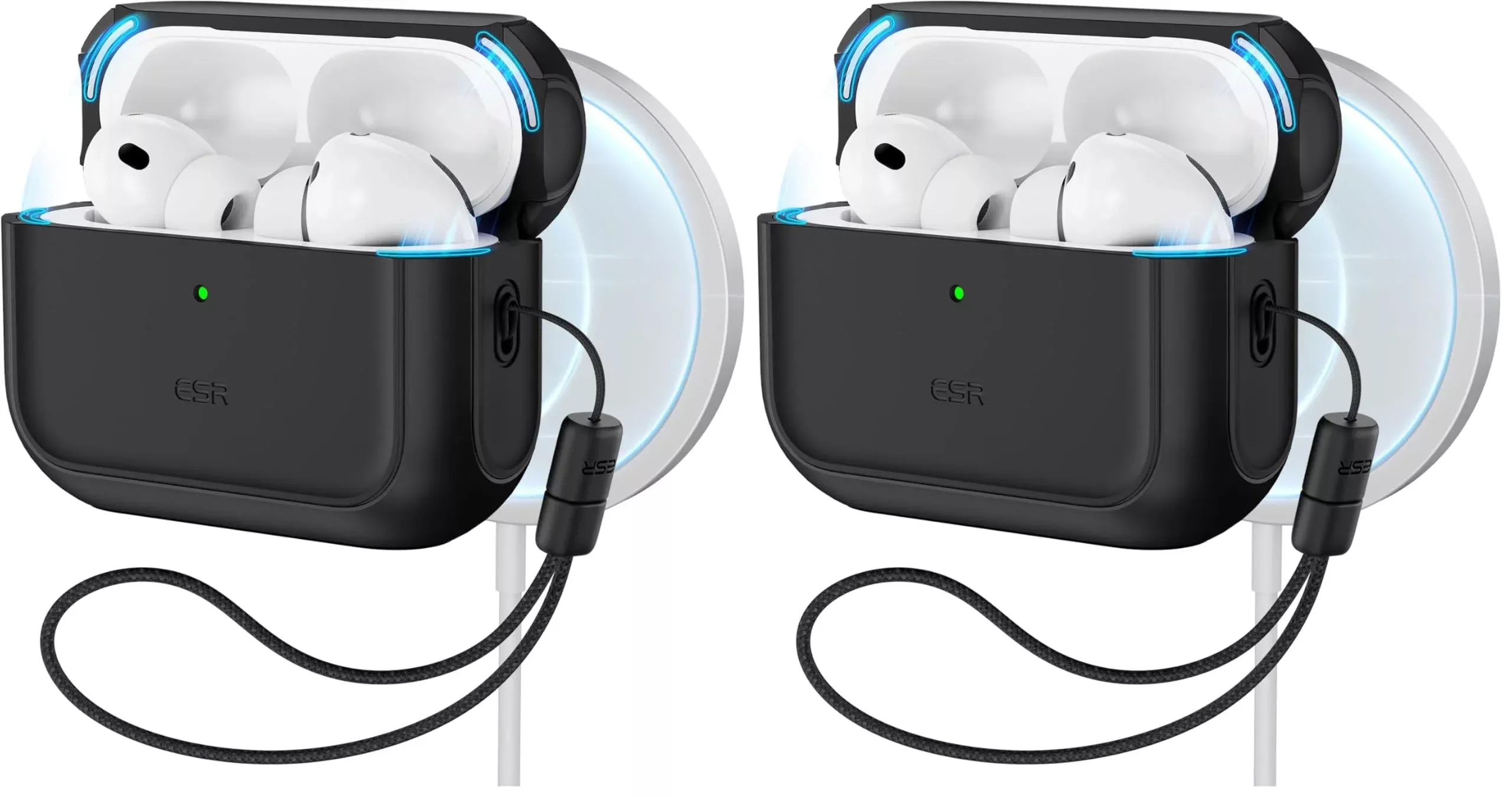 ESR for AirPods Pro 3 Case, Compatible with AirPods Pro 3rd Generation Case (2025), Compatible with MagSafe, Full Drop Protection Cover with Lanyard, Black