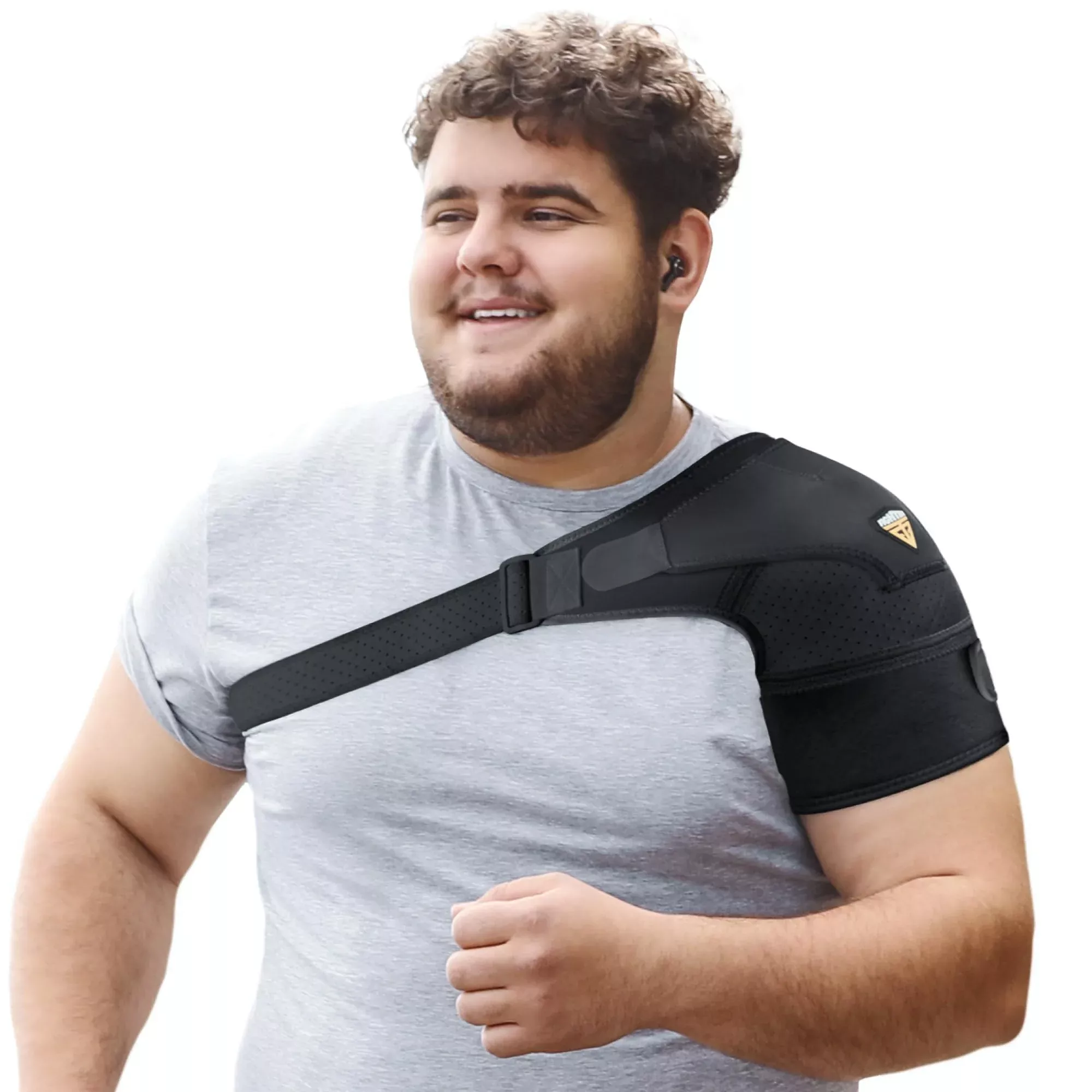 FIGHTECH Rotator Cuff Shoulder Brace for Men and Women - 4 Sizes - Shoulder Support - Pain Relief - Black - X-Large /XX-Large (Chest 48-54