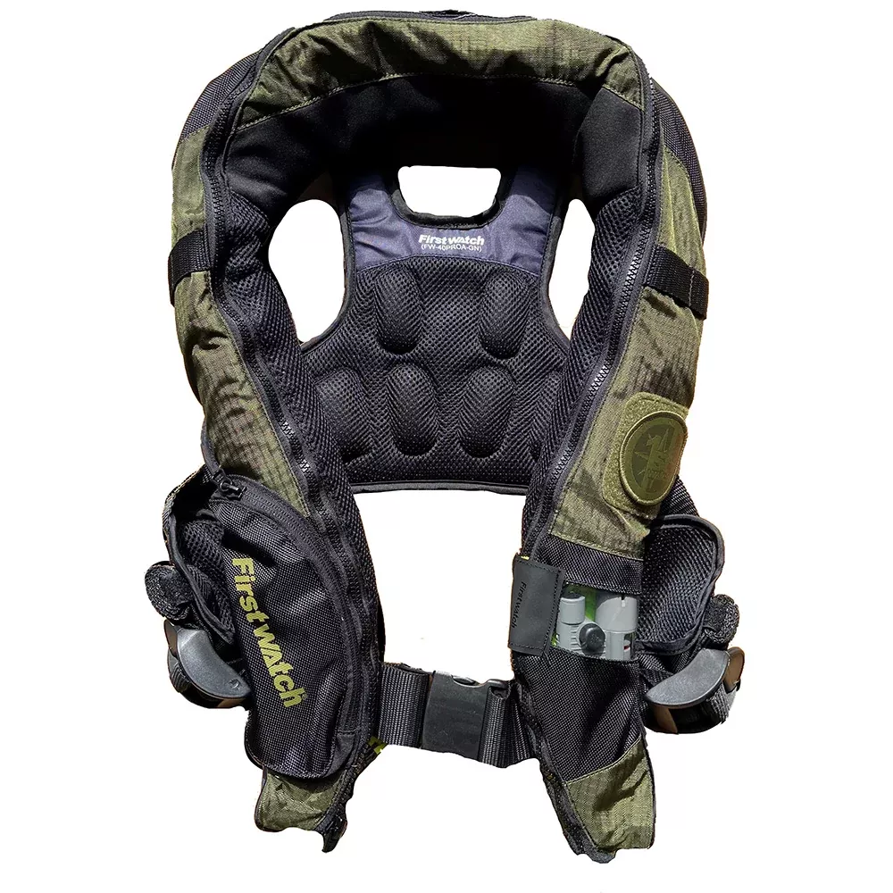 First Watch Auto/Manual Convertible 38G Inflatable PFD - Green