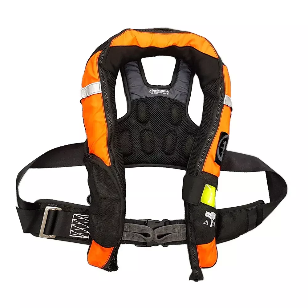 First Watch FW-40PRO Ergo Auto Inflatable PFD w/Harness - Hi-Vis OrangeBlack