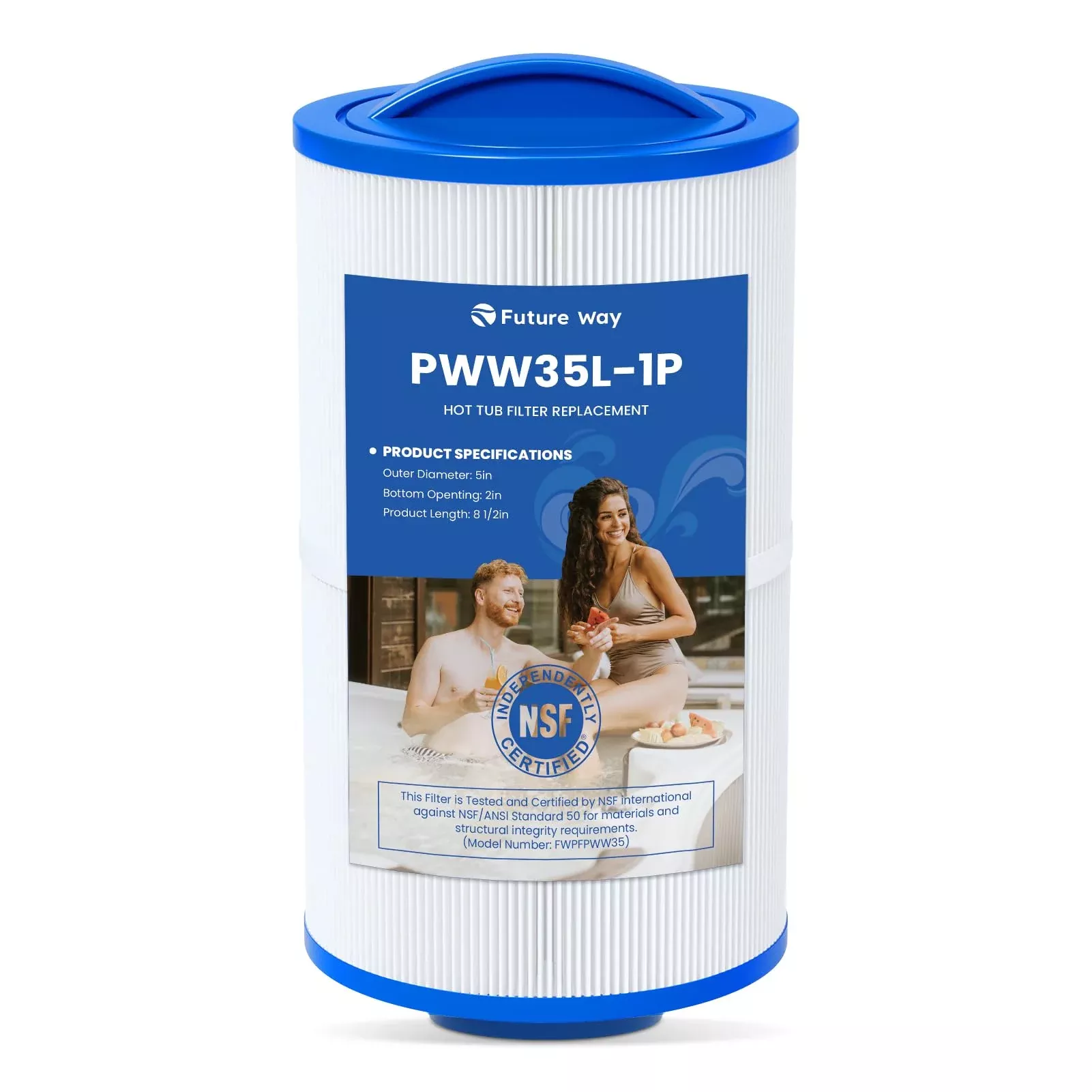Future Way PWW35L Hot Tub Filter Replacement for X268548-PMA-R3, Unicel 4CH-935,817-4035, Filbur FC-0710,Waterway Teleweir 35 SF, Replace Pleatco PWW35L Spa Filter, SD-01235, PDC580-AFS, 35 Sq. Ft