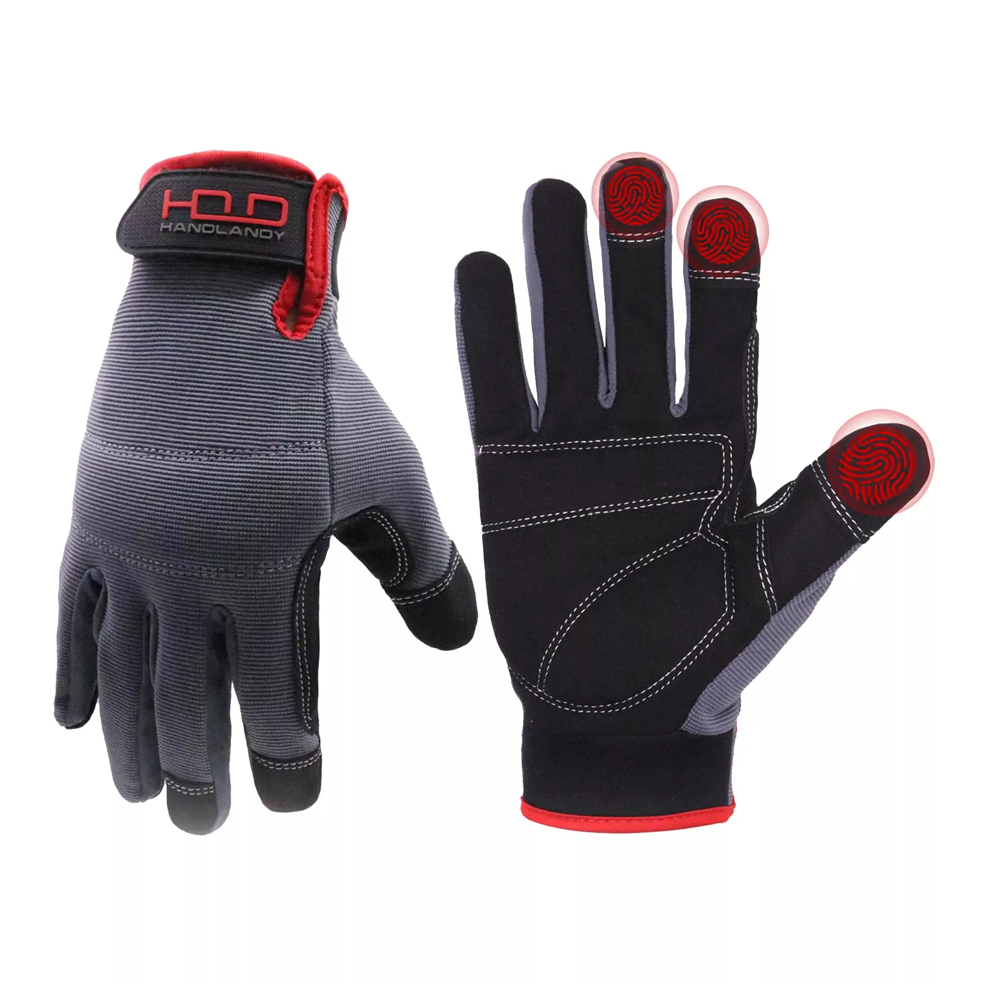 HANDLANDY Work Gloves for Men & Women, Utility Mechanic Working Gloves Touch Screen, Flexible Breathable Gardening Gloves for Yard Maintenance (Medium, 1 Pair)