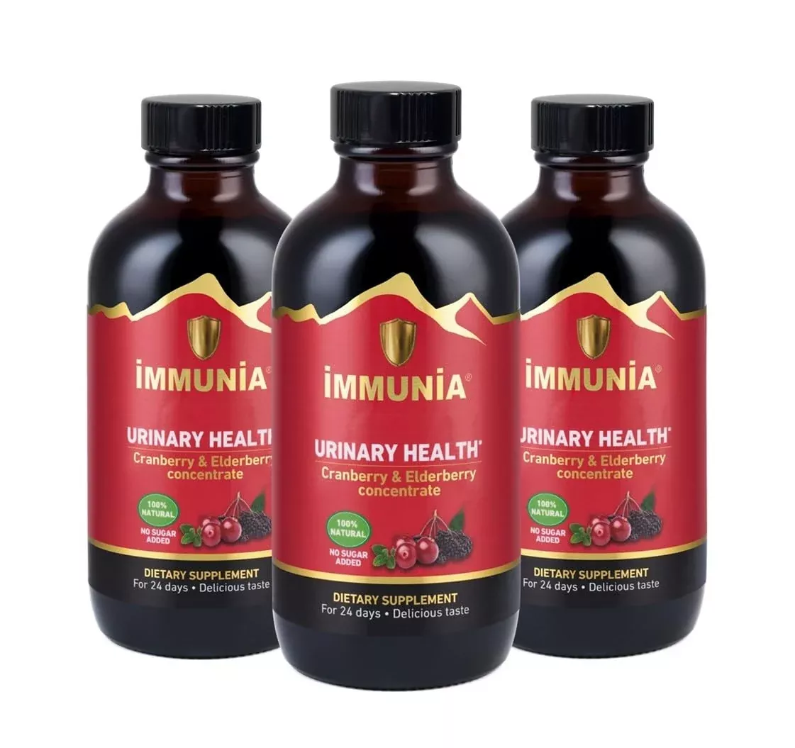 Immunia Urinary Health. Cranberry & Elderberry Concentrate for the Prevention of Urinary Infections. Natural. Delicious. 5 ml /Day. (1-Pack)