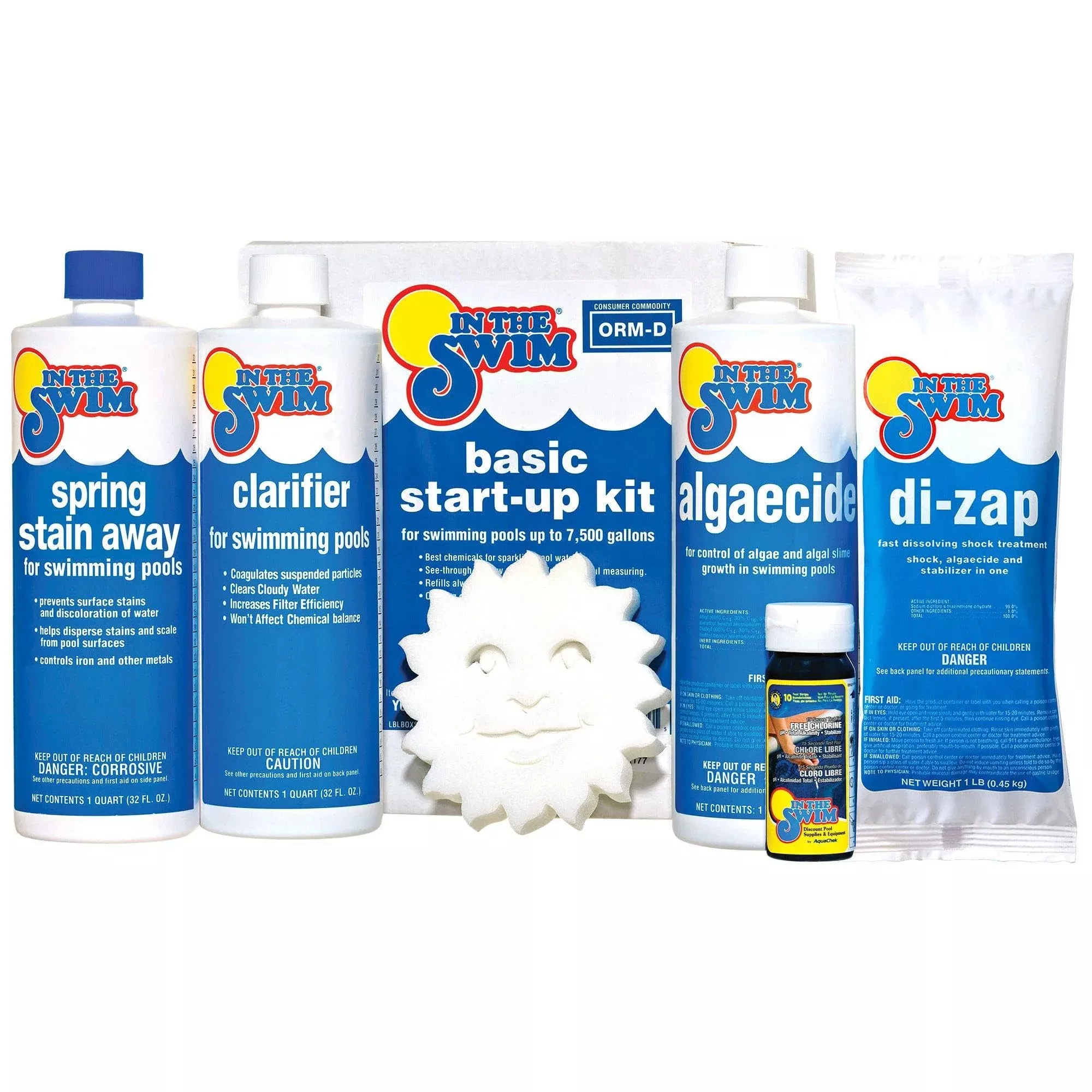 In The Swim Pool Basic Opening Chemical Start Up Kit - Above Ground and In-Ground Swimming Pools - Up to 7,500