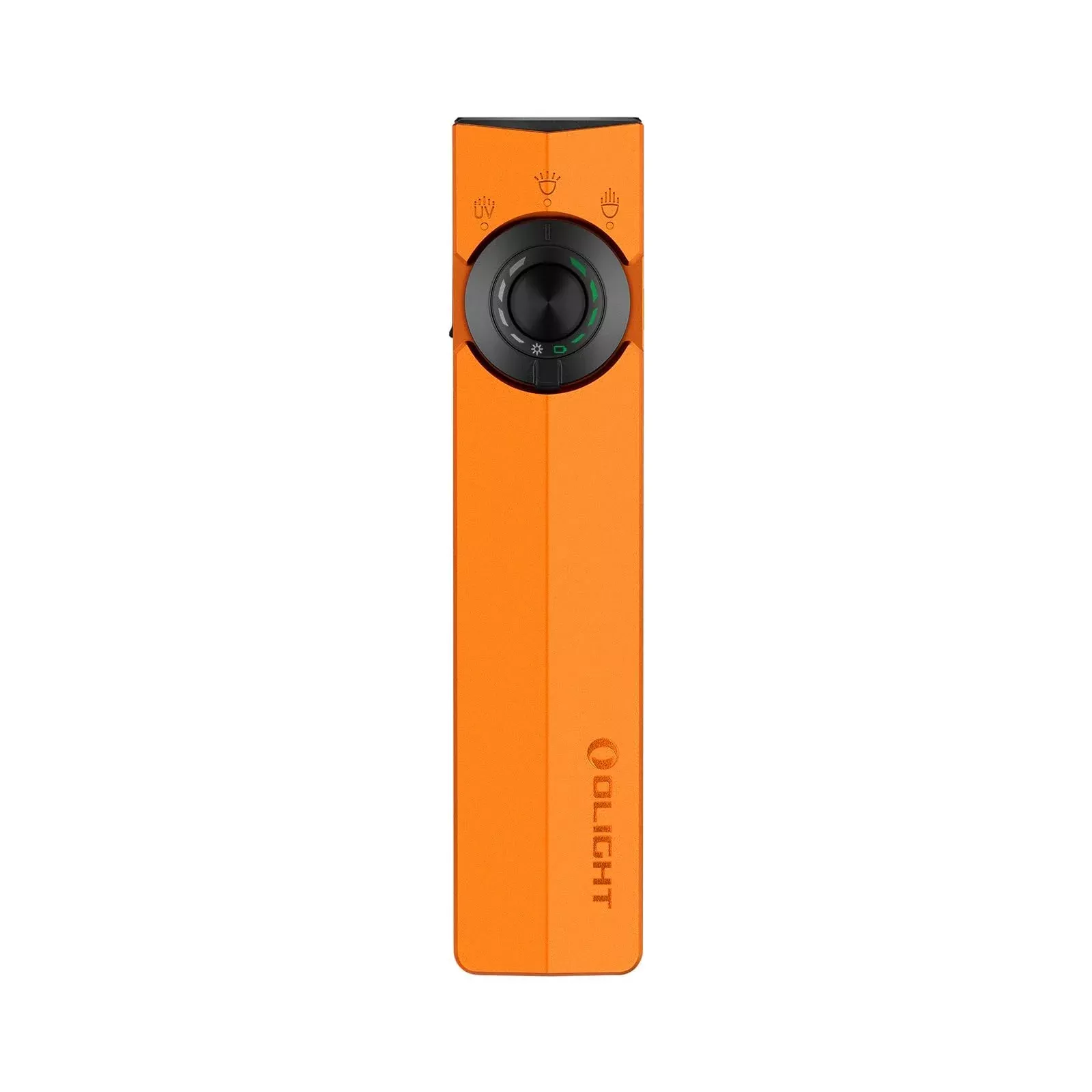 OLIGHT ArkPro EDC Flat Flashlight Rechargeable with Green Beam, UV and White LED,1500 Lumens USB-C Pocket Camping Flashlight, Spotlight Floodlight for Outdoor Emergency Working (Orange CW)
