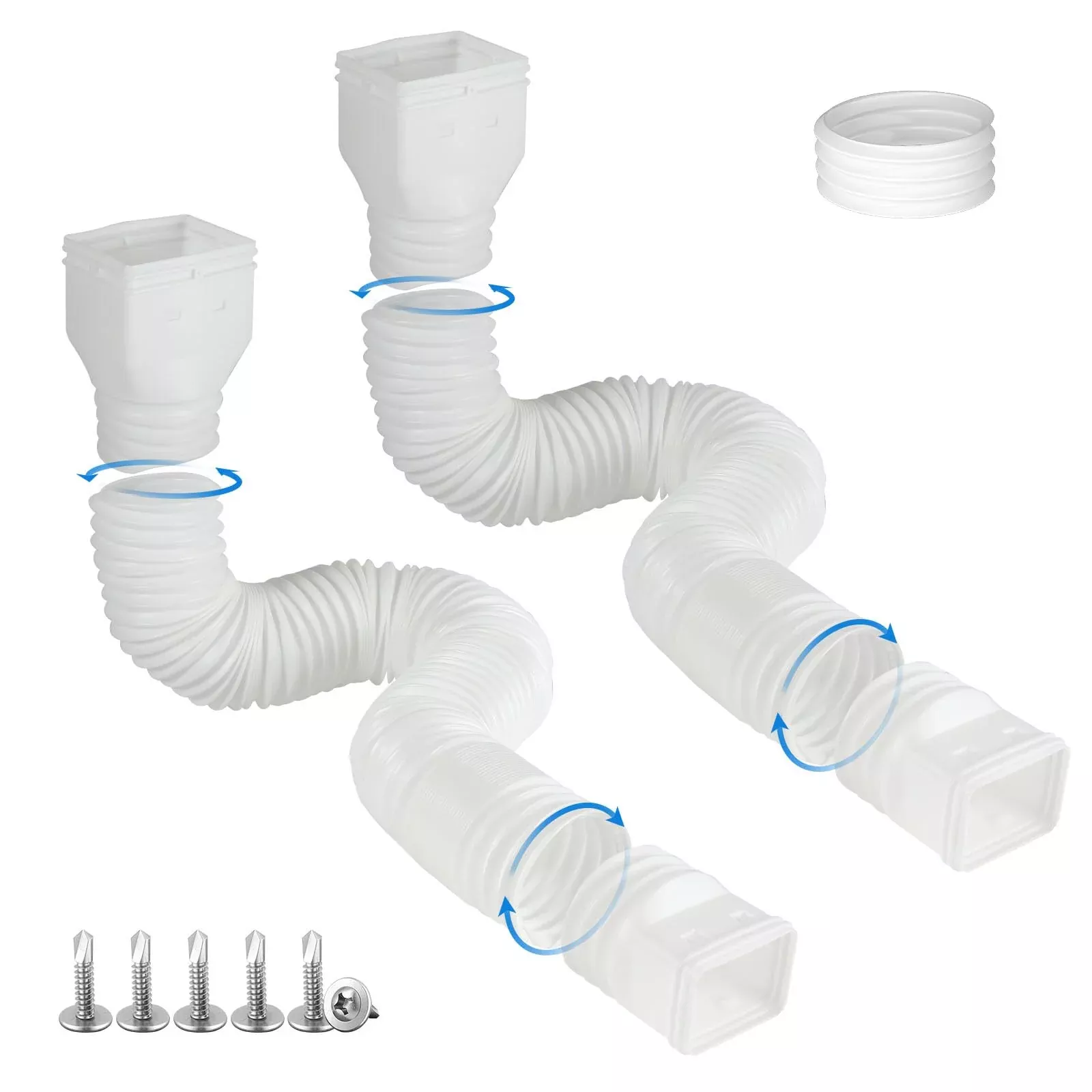 plusgutter 2 Pack Rain Gutter Downspout Extensions, Flexible Downspout Extender with 58