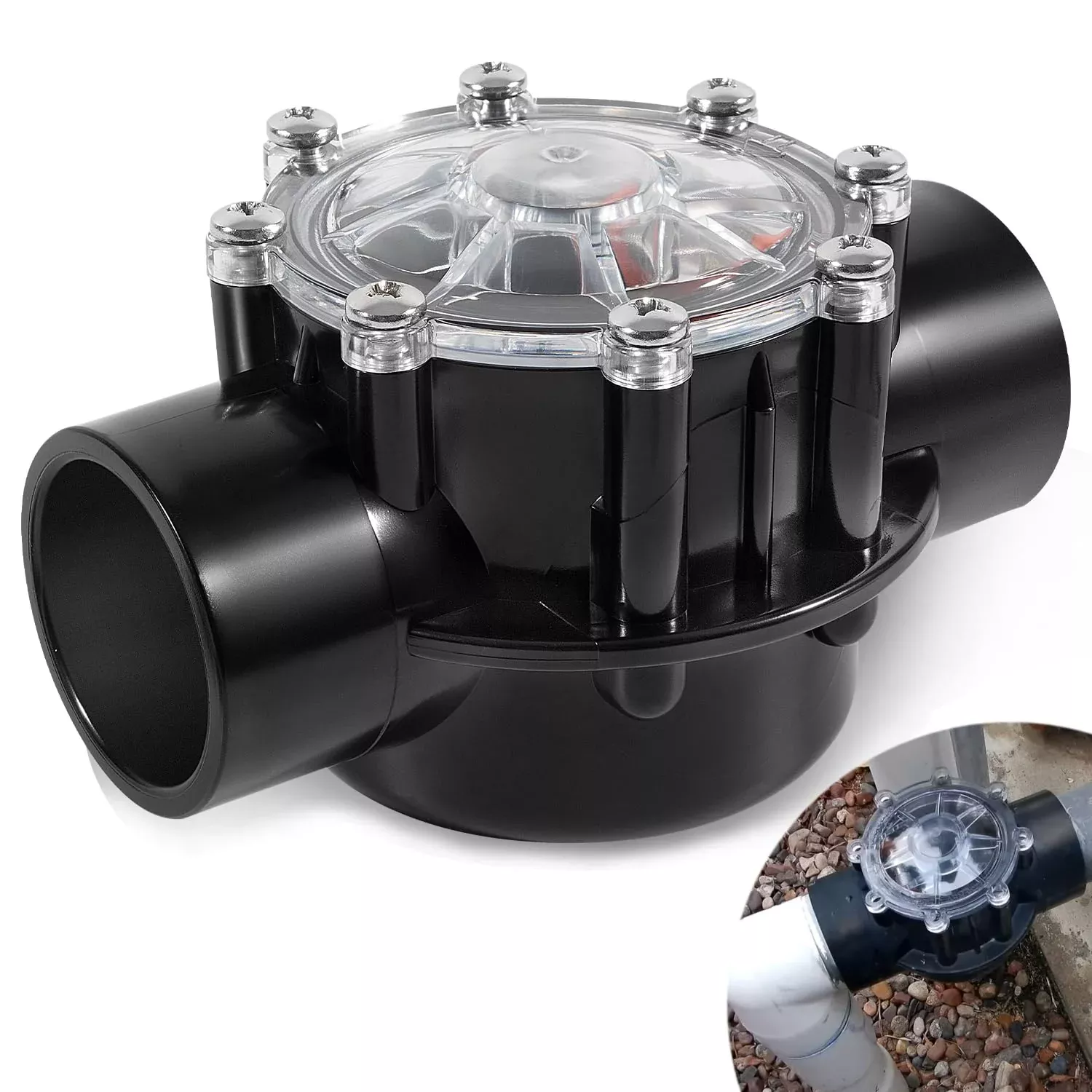 Pool Check Valve - 1 1 /2 Inch- Positive Seal & Non Lube for Pools and Spas, Replaces Jandy 7235 Check Valve,180 Degree