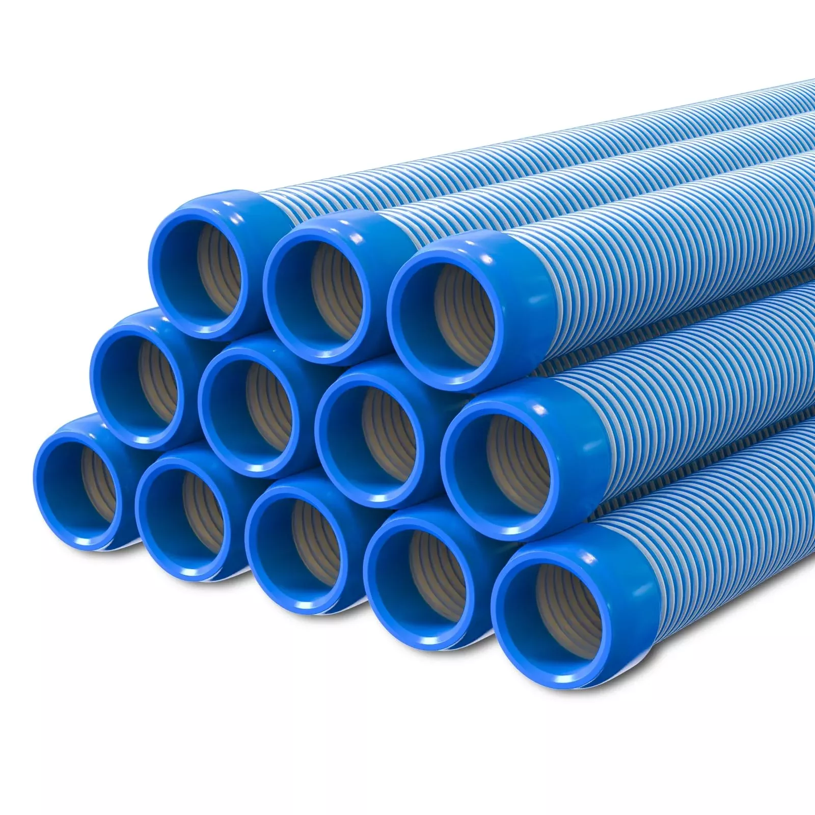 Poolvio Pool Vacuum Hose 40 Feet (12 x 40 Inch), 1.5 Inch Cuffs, Compatible with Most Inground Pool Automatic Cleaners, Gray