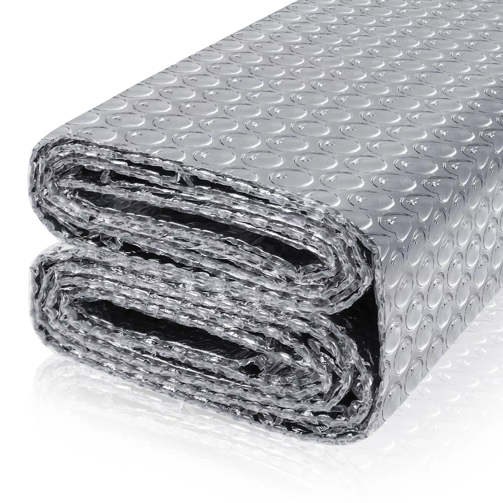 Reflective Bubble Insulation Sheet, Double Side Aluminum Foil Bubble Shield, Aluminum Foil Thermal Insulation Radiant Barrier for Windows, RV, Roof, Garage Door (47IN X 10FT)